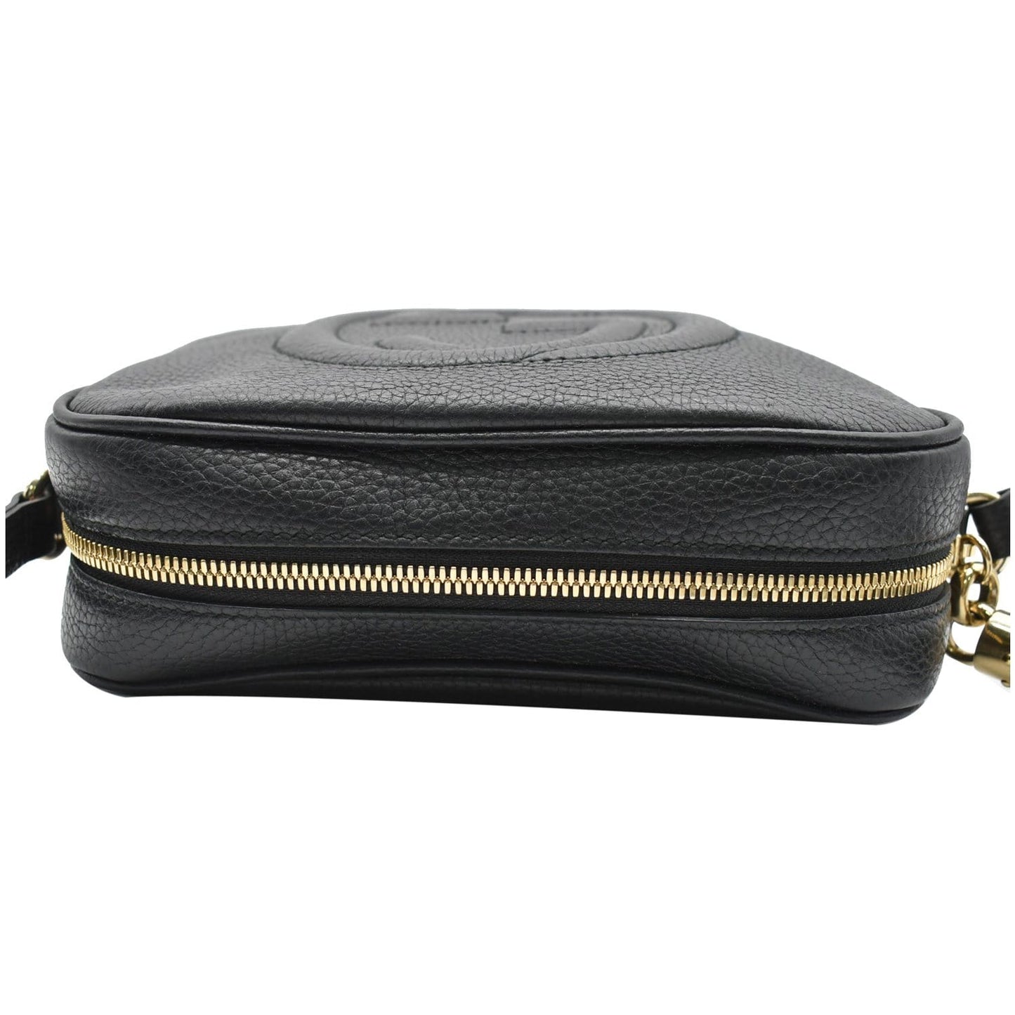 GUCCI Soho Disco Small Pebbled Leather Crossbody Bag Black 308364