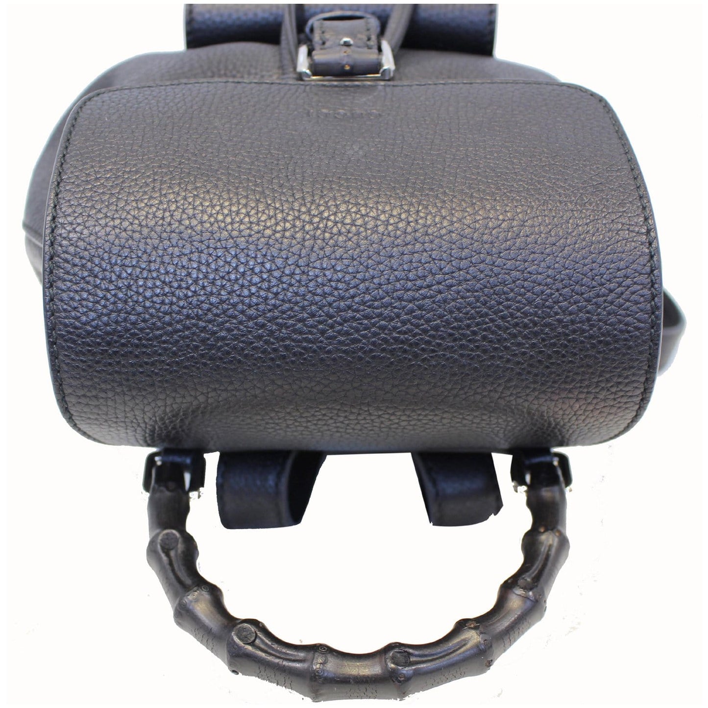 GUCCI Bamboo Pebbled Leather Backpack Bag Black - Last Call