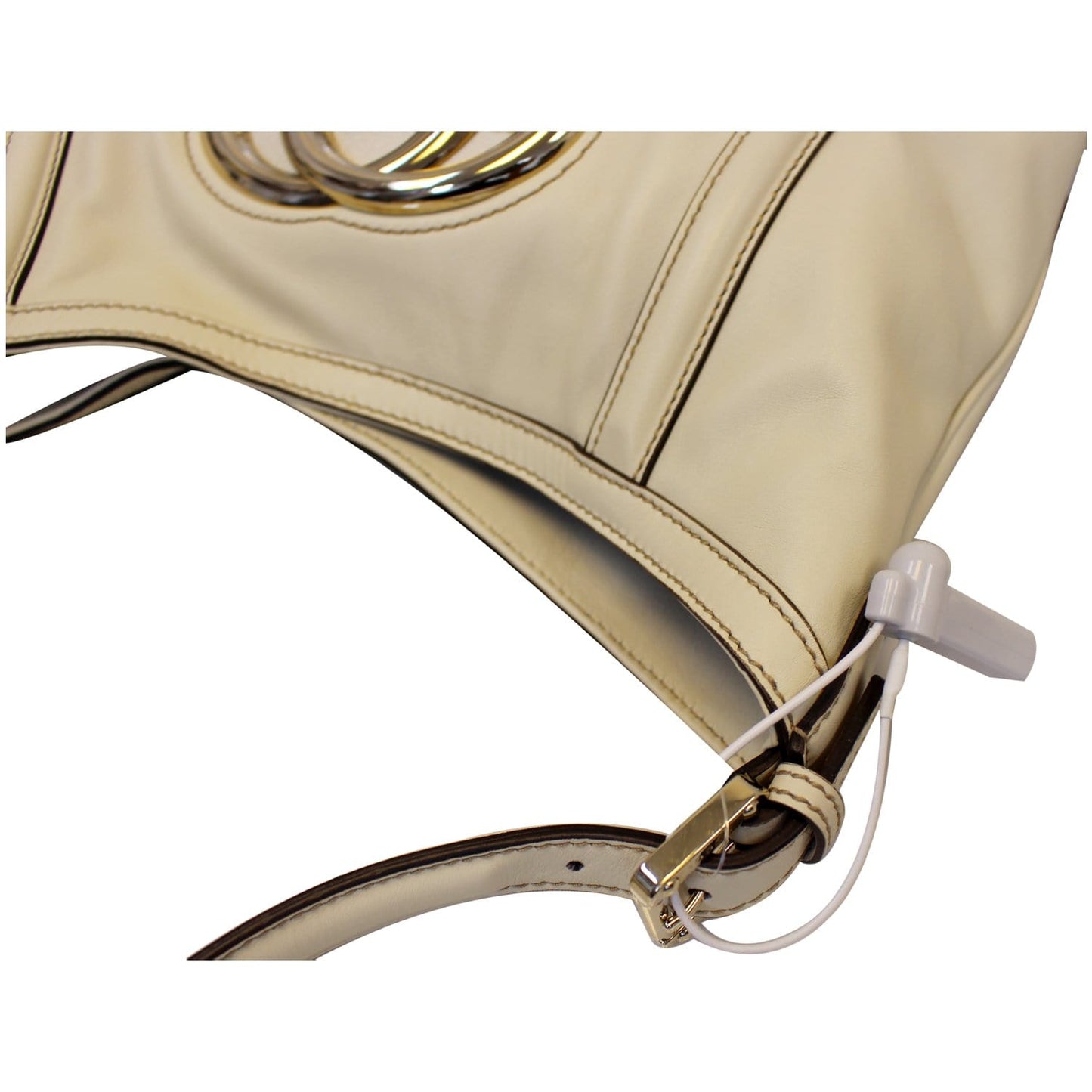 GUCCI Britt White Leather Hobo Shoulder Bag 162740