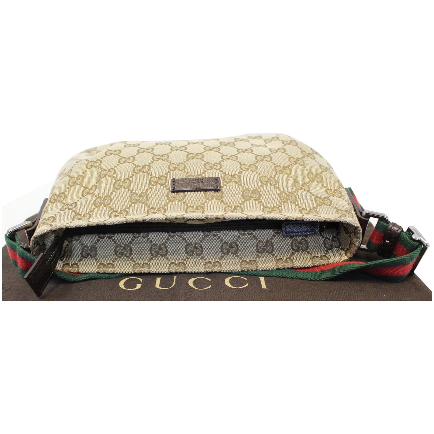 GUCCI GG Canvas Web Shoulder Crossbody Bag Beige 189749
