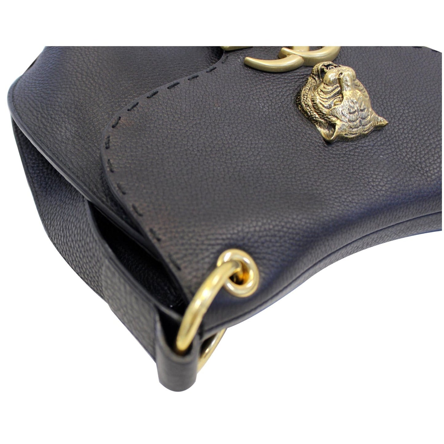 GUCCI GG Marmont Calfskin Leather Shoulder Bag 409154 Black