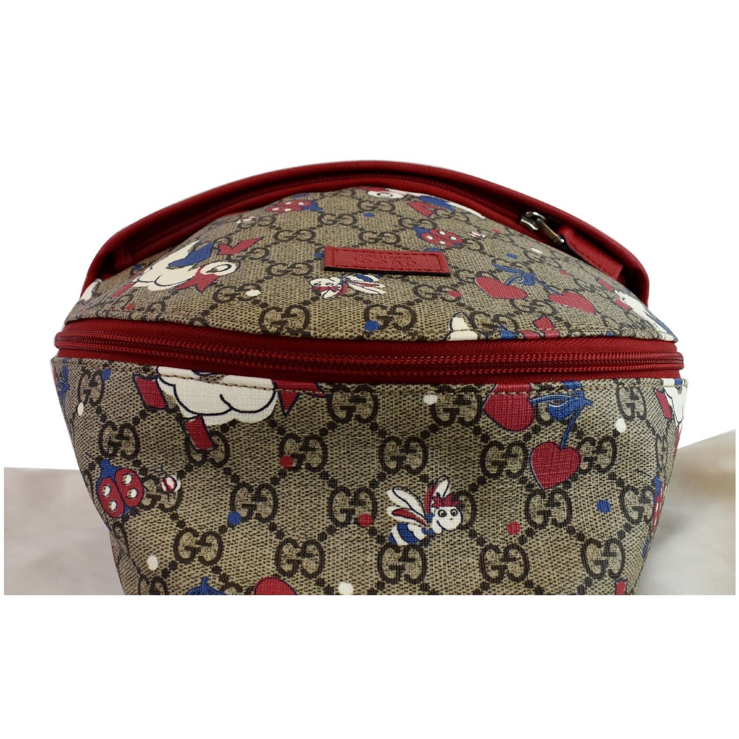 GUCCI Children's Duck Printed GG Coated Canvas Backpack Biege