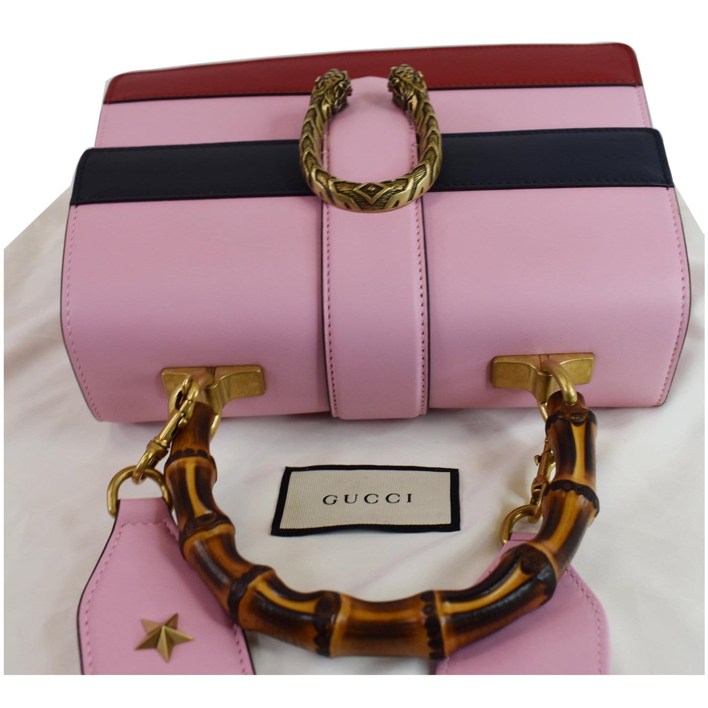 GUCCI Dionysus Medium Leather Top Handle Shoulder Bag Pink 448075