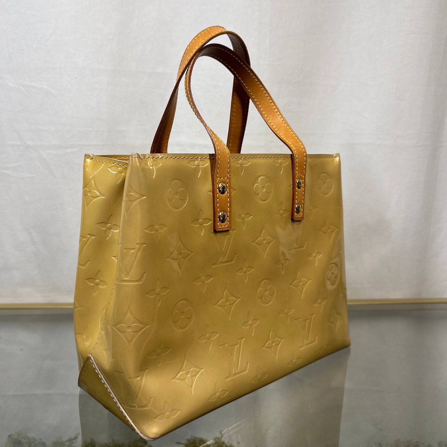 LOUIS VUITTON Reed PM Yellow Beige Top Handle