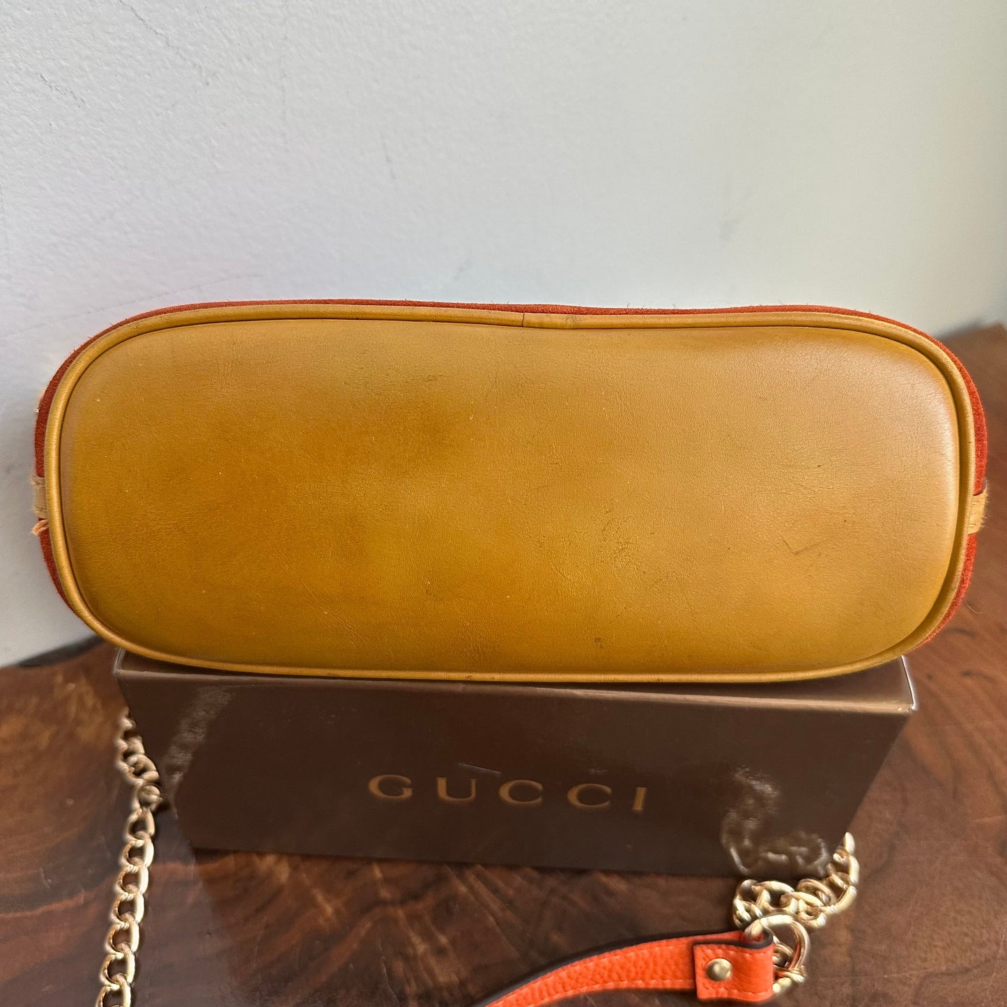 The Junco Crossbody - Orvis bags Suede GG in Rust Orange