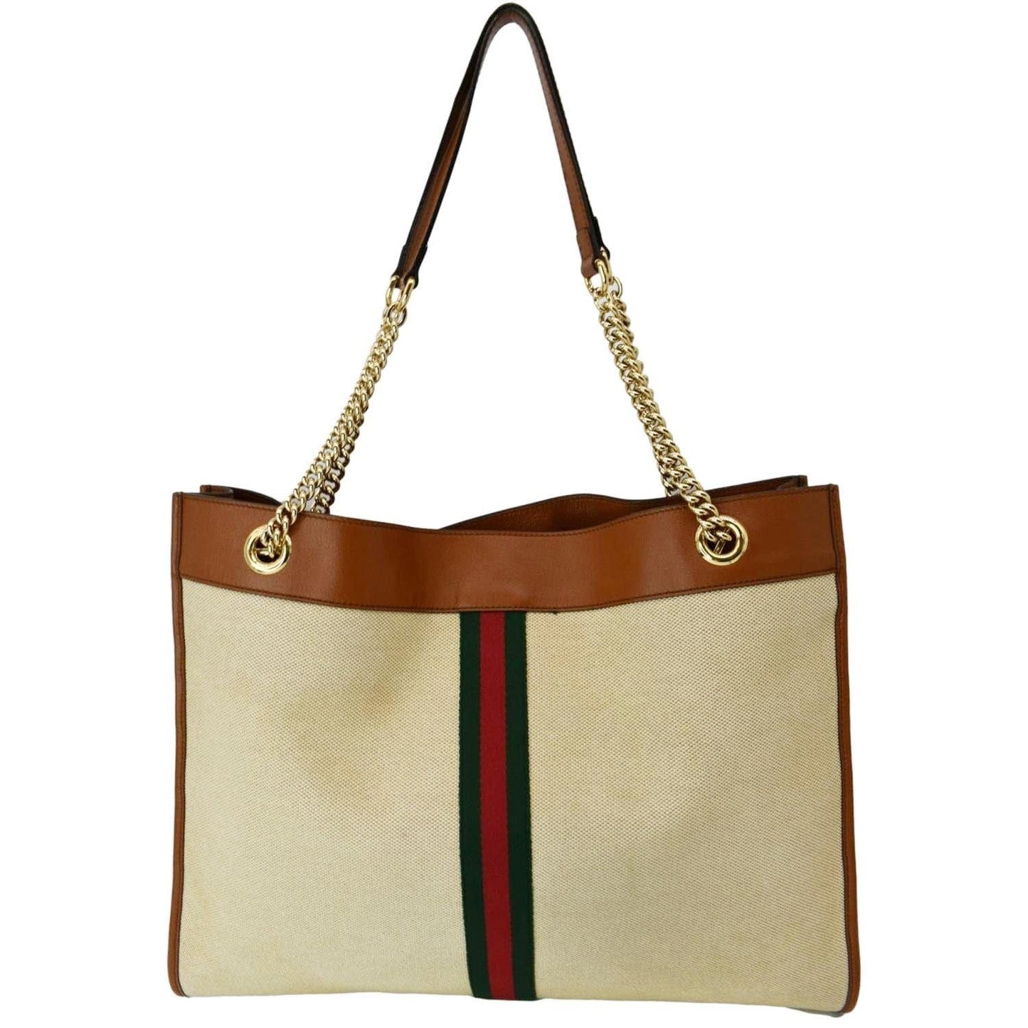 GUCCI Rajah Large Leather Tote Shoulder Bag Sand 537219