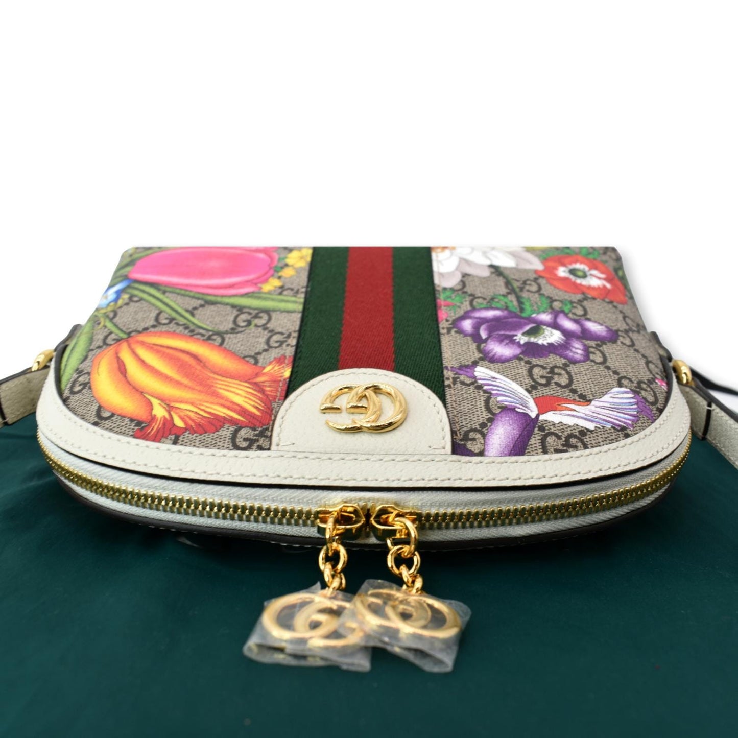 GUCCI Ophidia Flora Small Supreme Canvas Shoulder Bag Beige 499621