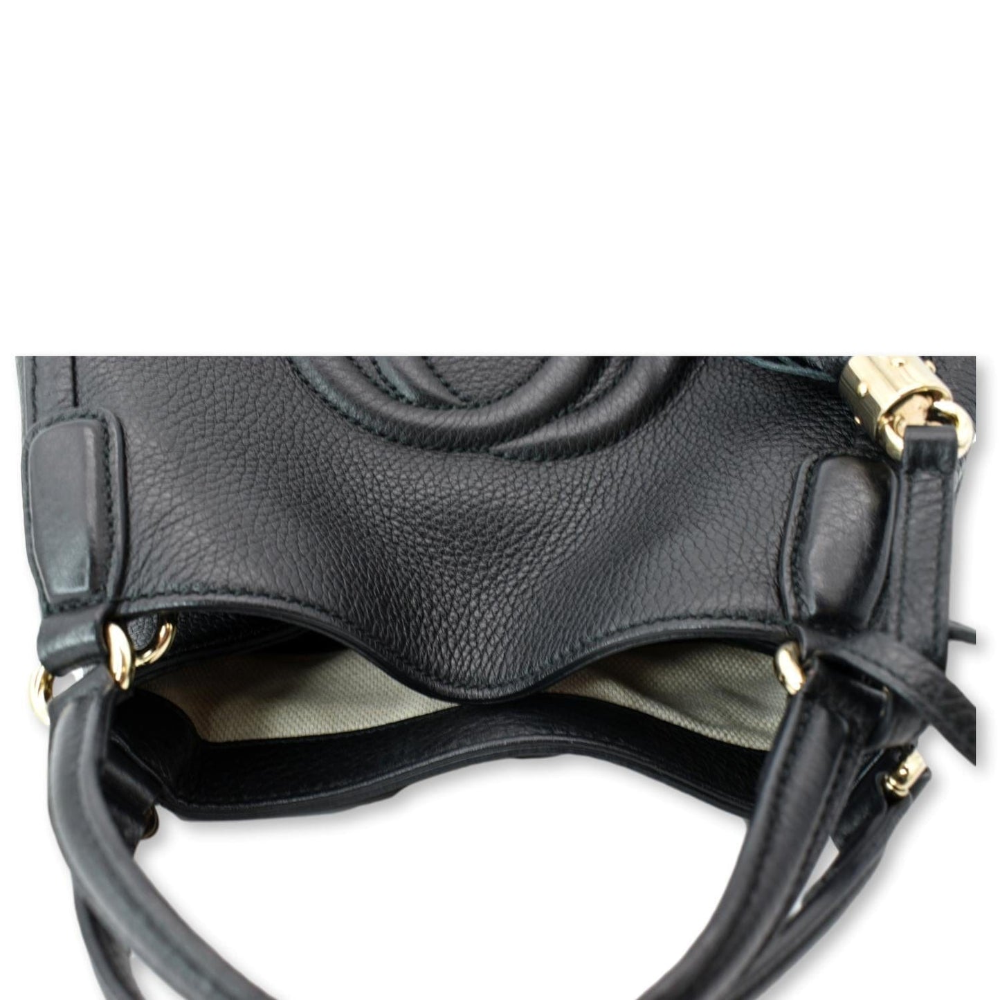 GUCCI Soho Small Pebbled Leather Shoulder Bag Black 336751