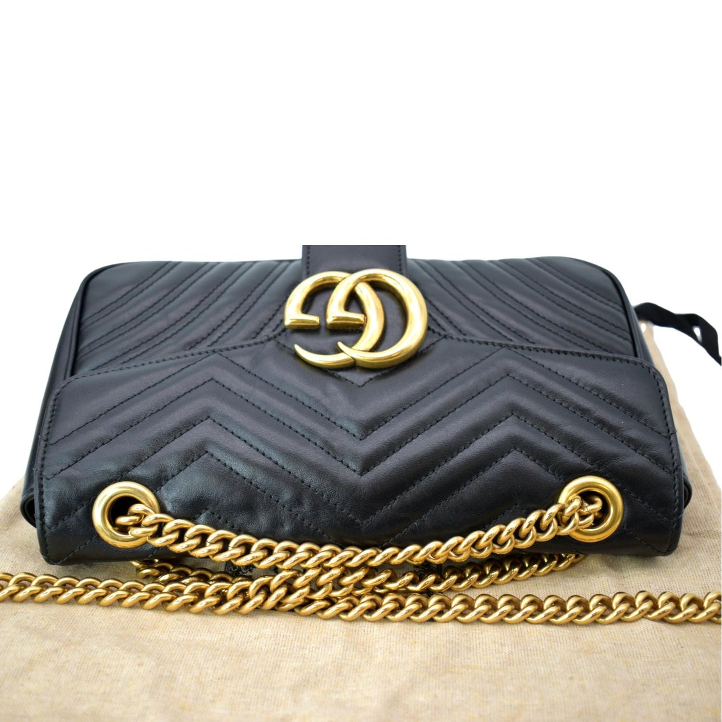 GUCCI GG Marmont Small Matelasse Leather Crossbody Bag Black 443497