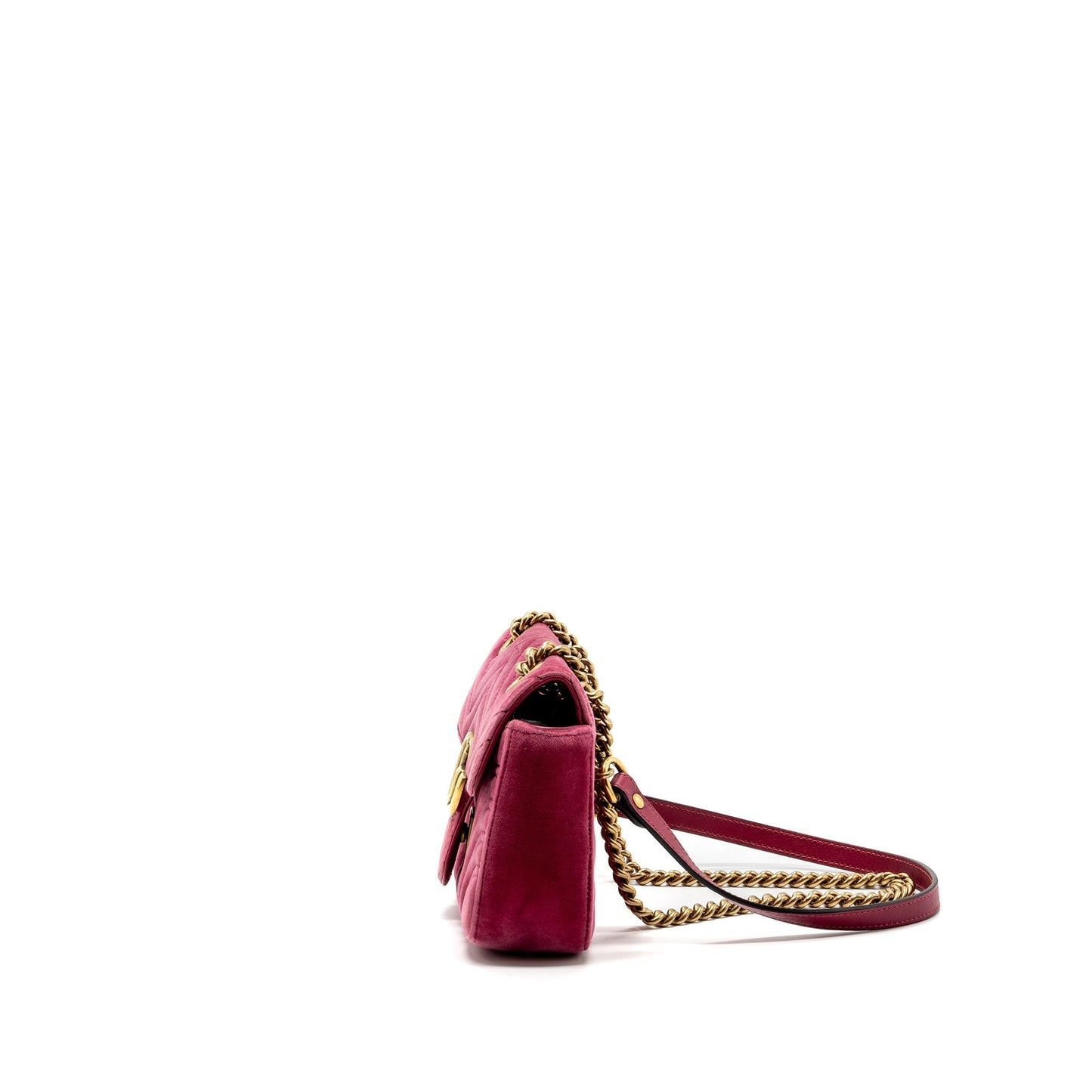 Gucci Mini GG Marmont Shoulder Bag Velvet Pink