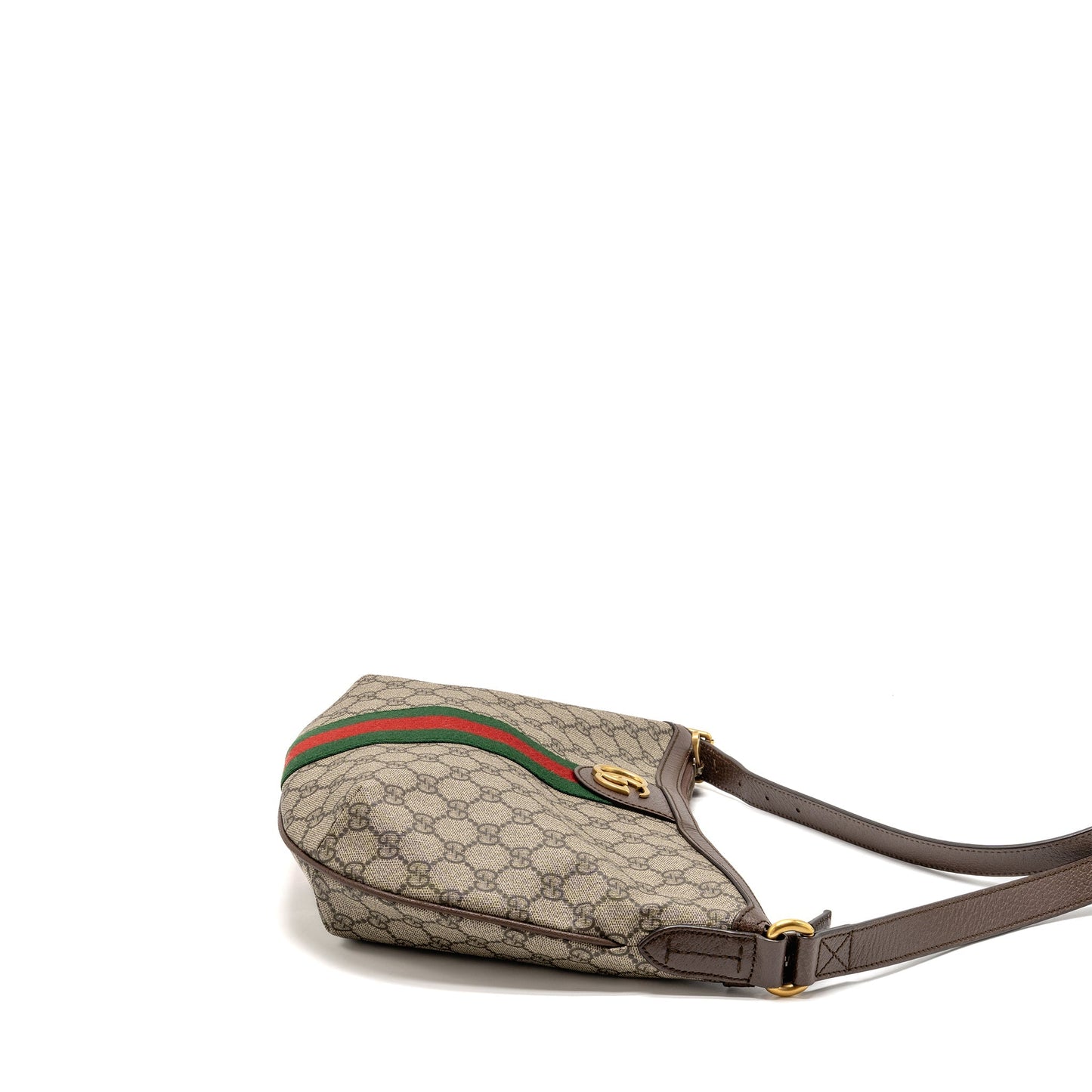 Gucci Small Ophidia Half Moon Crossbody Hobo Bag GG Supreme Canvas