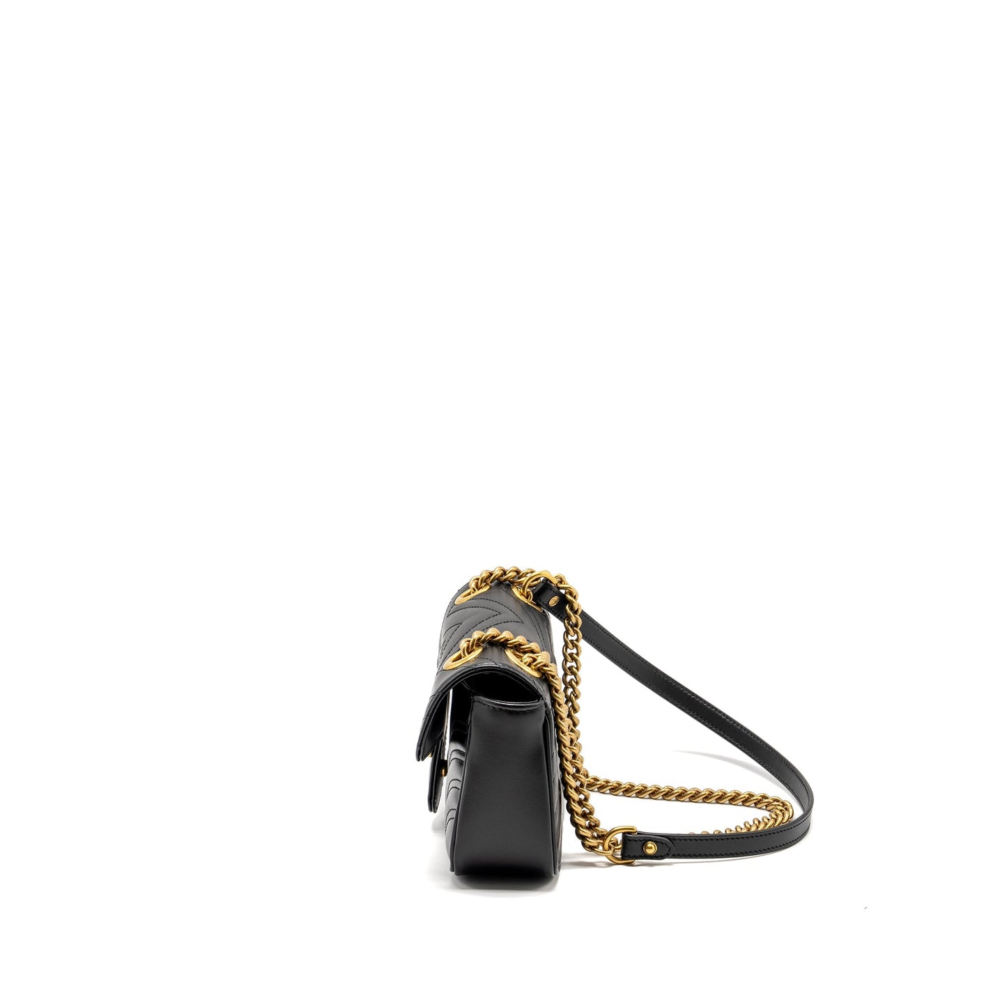 Gucci Mini GG Marmont Shoulder Bag Calfskin Black