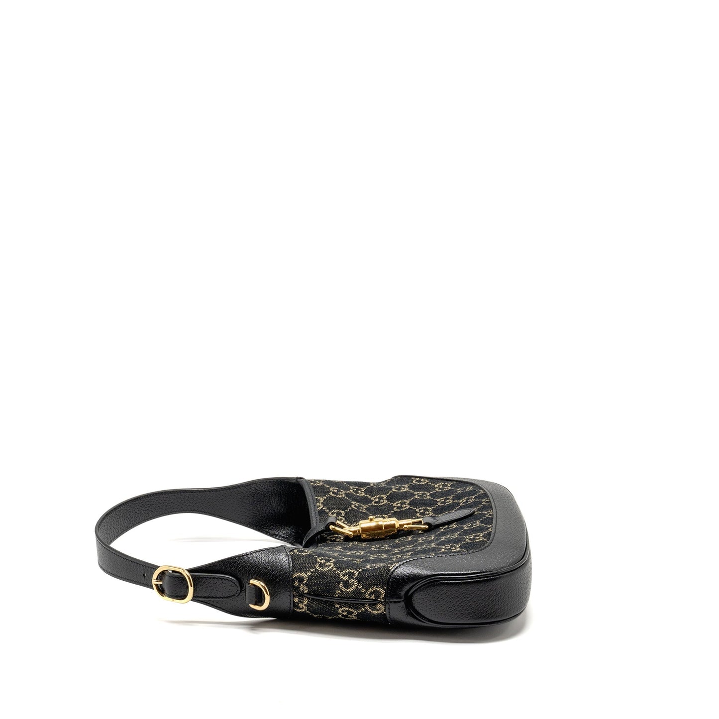 Gucci Jackie 1961 Small Shoulder Bag Denim/Leather Black