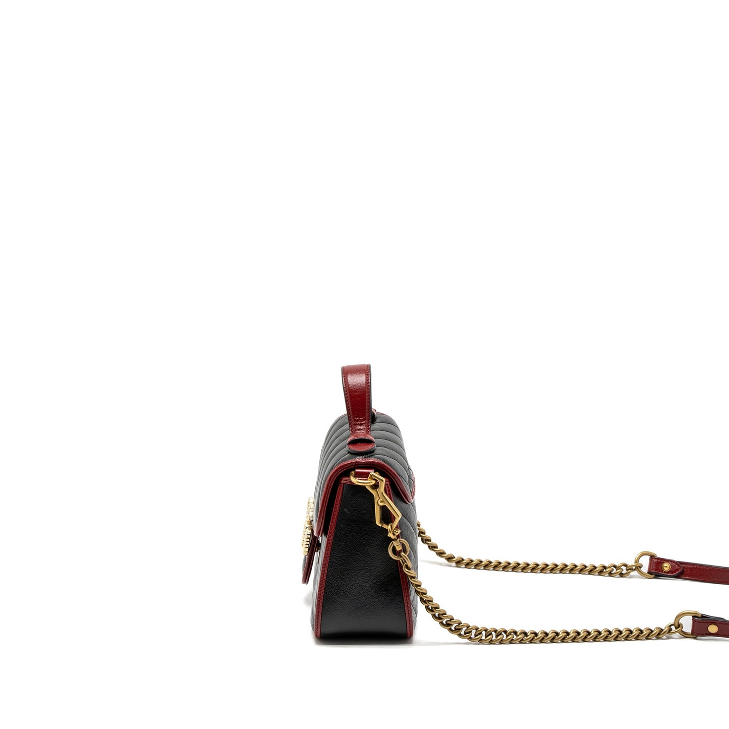 Gucci GG Marmont Mini Top Handle Bag Calfskin Black/Red