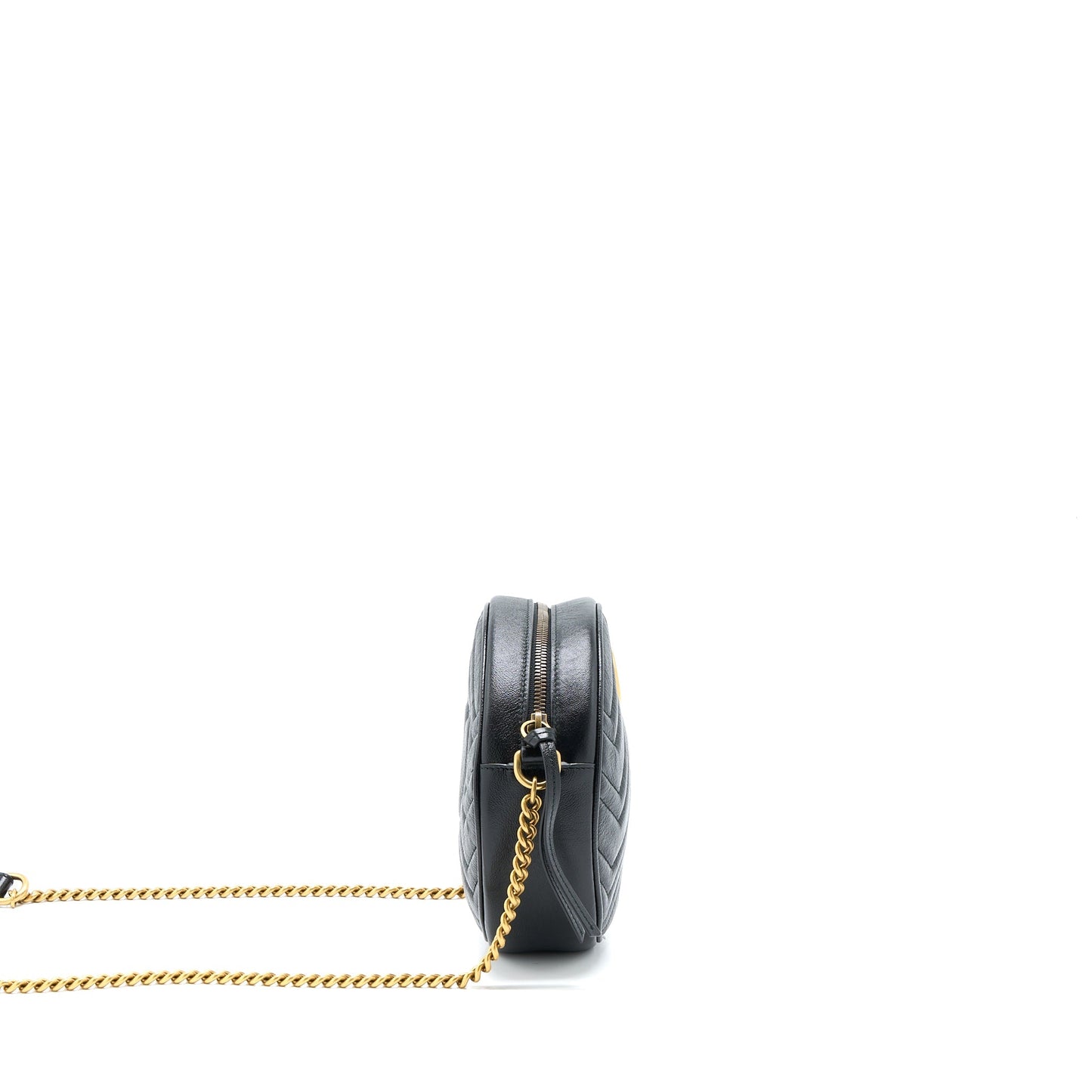 Gucci GG Mormont Round Shoulder Bag Calfskin Black