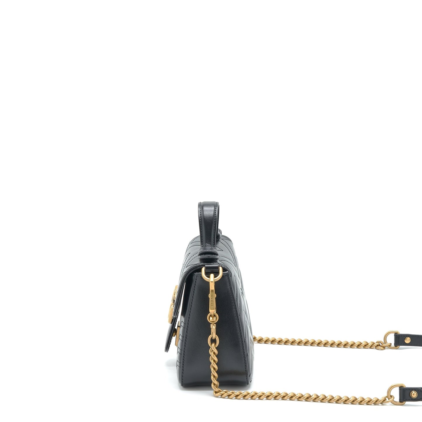 Gucci GG Marmont Mini Top Handle Bag Calfskin Black