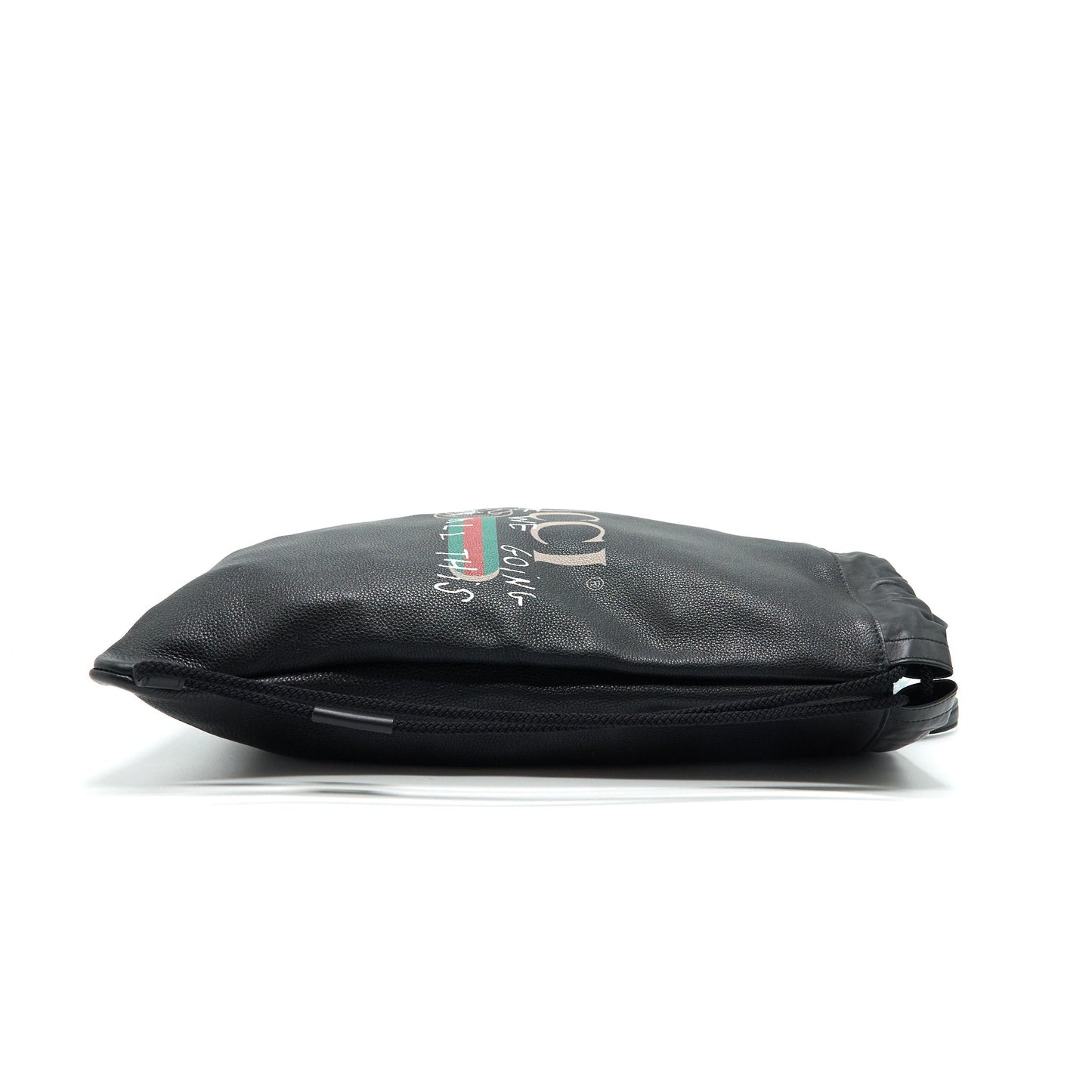 Gucci Logo Printed Drawstring Backpack Black