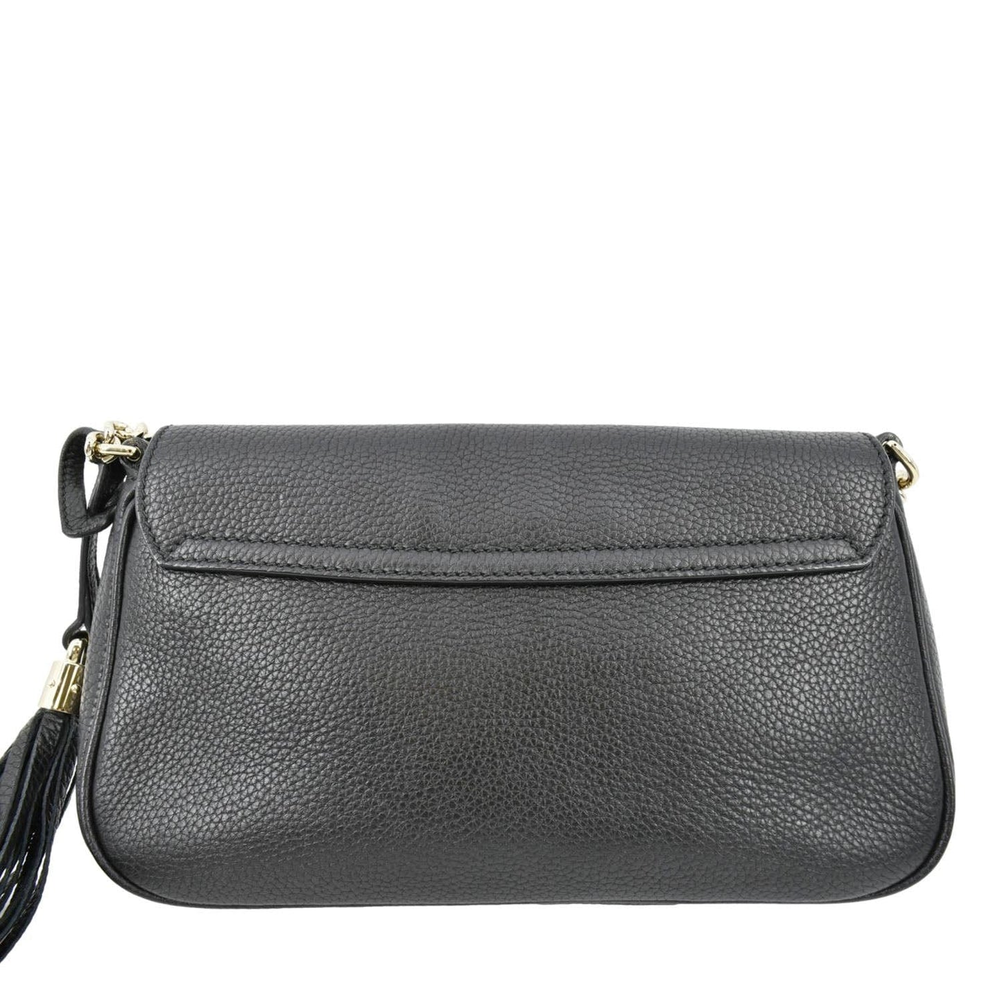 GUCCI Soho GG Flap Leather Chain Shoulder Bag Black 336752