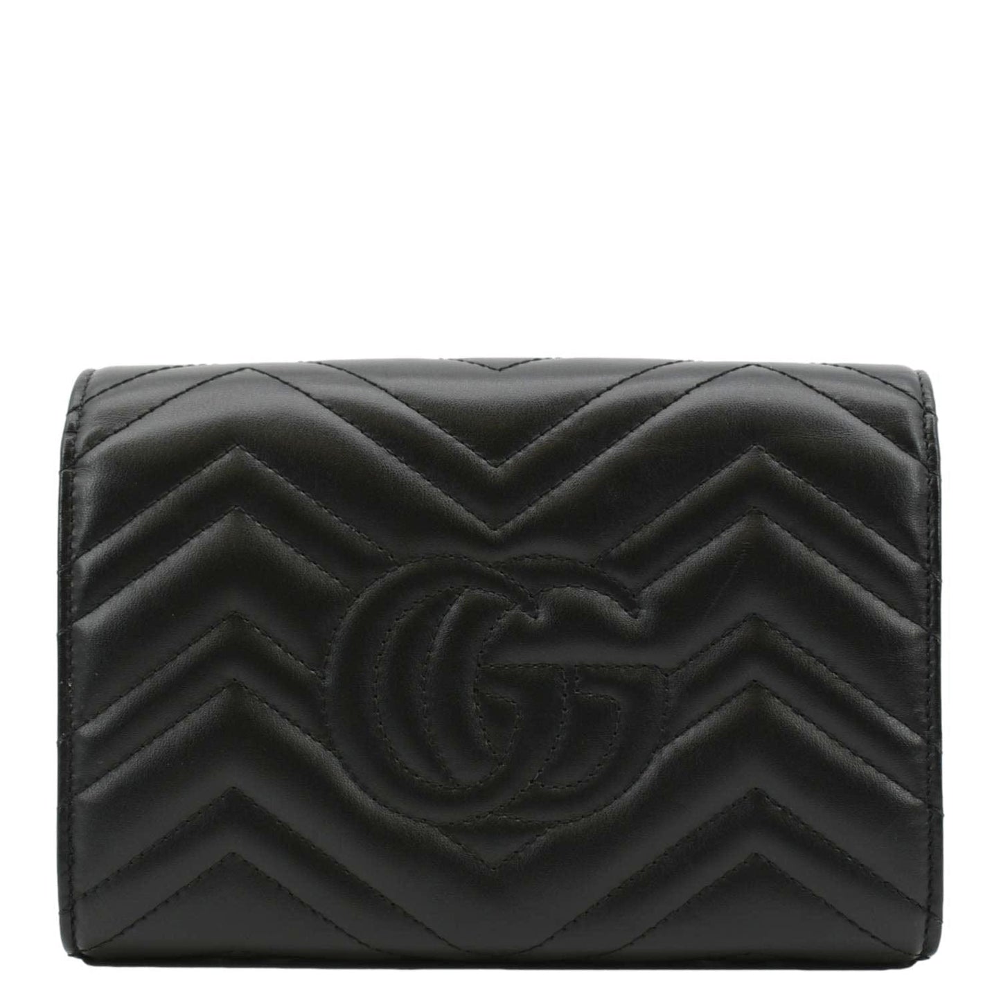 GUCCI GG Marmont Mini Matelasse Leather Crossbody Bag Black 474575