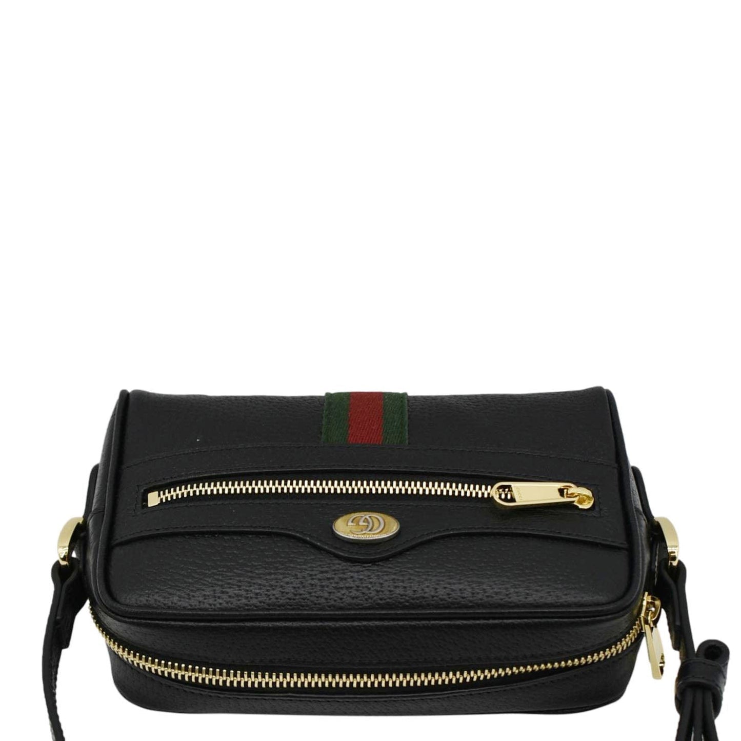 GUCCI Ophidia Web Mini Leather Crossbody Bag Black 719885