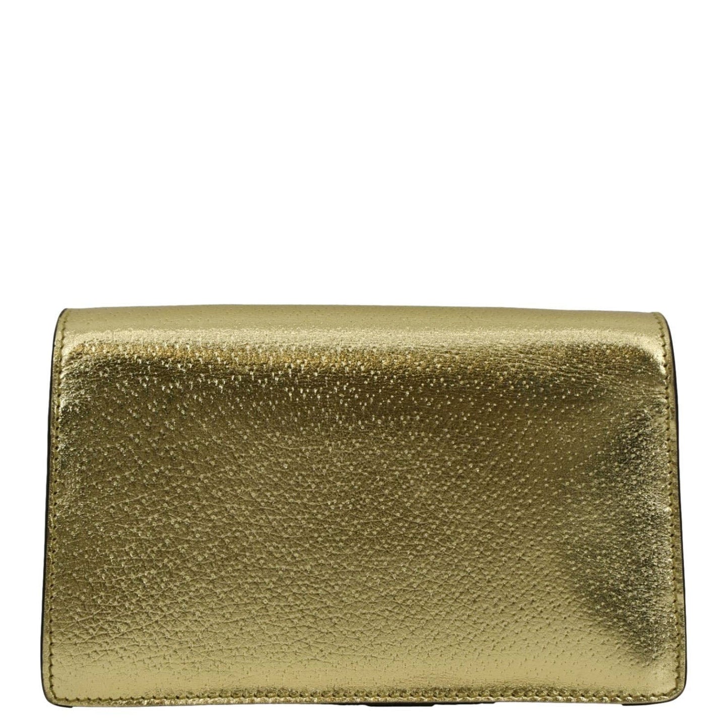 GUCCI Dionysus Super Mini Metallic Leather Crossbody Bag Gold 476432