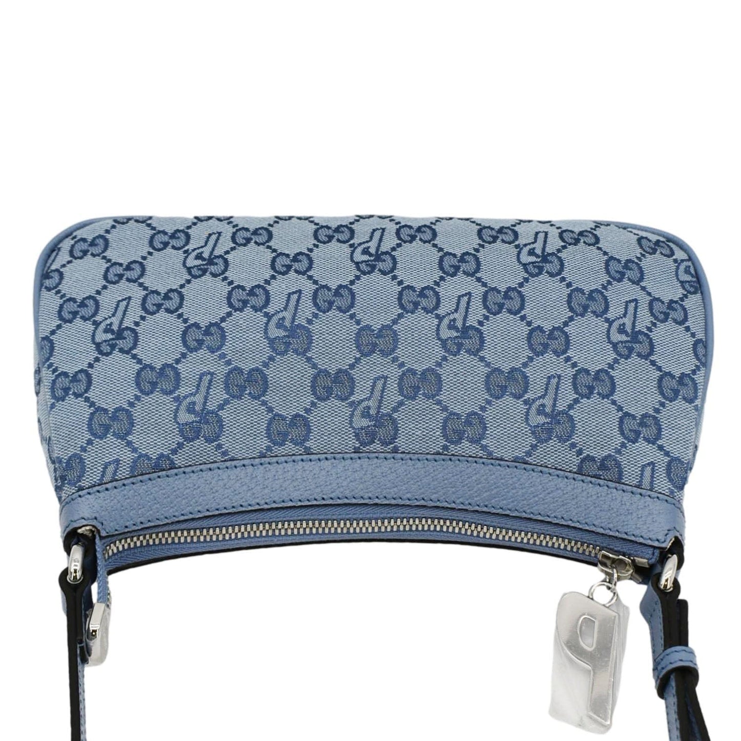 GUCCI X Palace Half Moon Mini GG-P Canvas Shoulder Bag Light Blue 723737