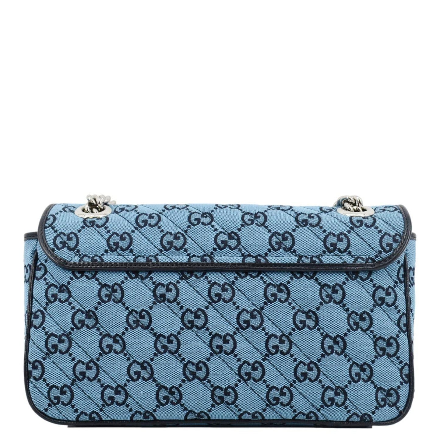 GUCCI GG Marmont Small Matelasse Canvas Shoulder Bag Blue 443497