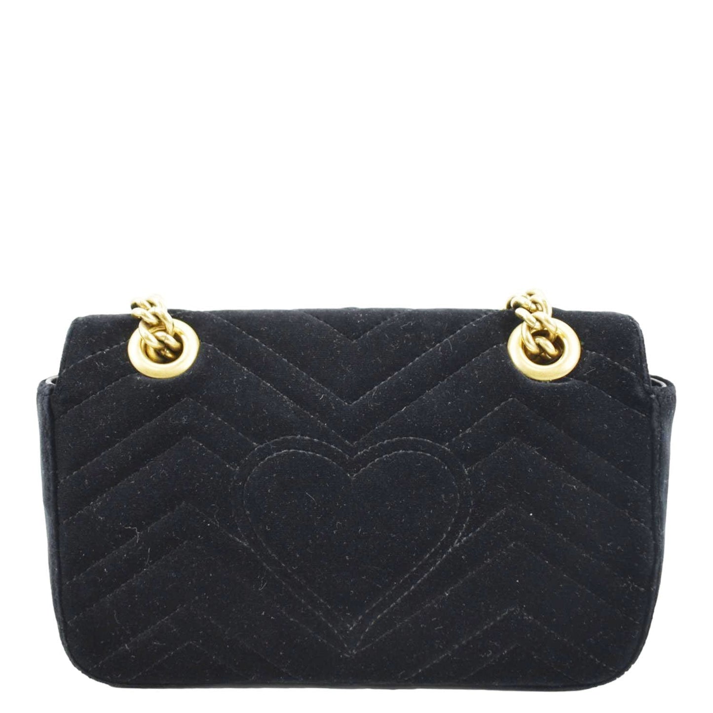 GUCCI GG Marmont Velvet Crossbody Bag Black 446744