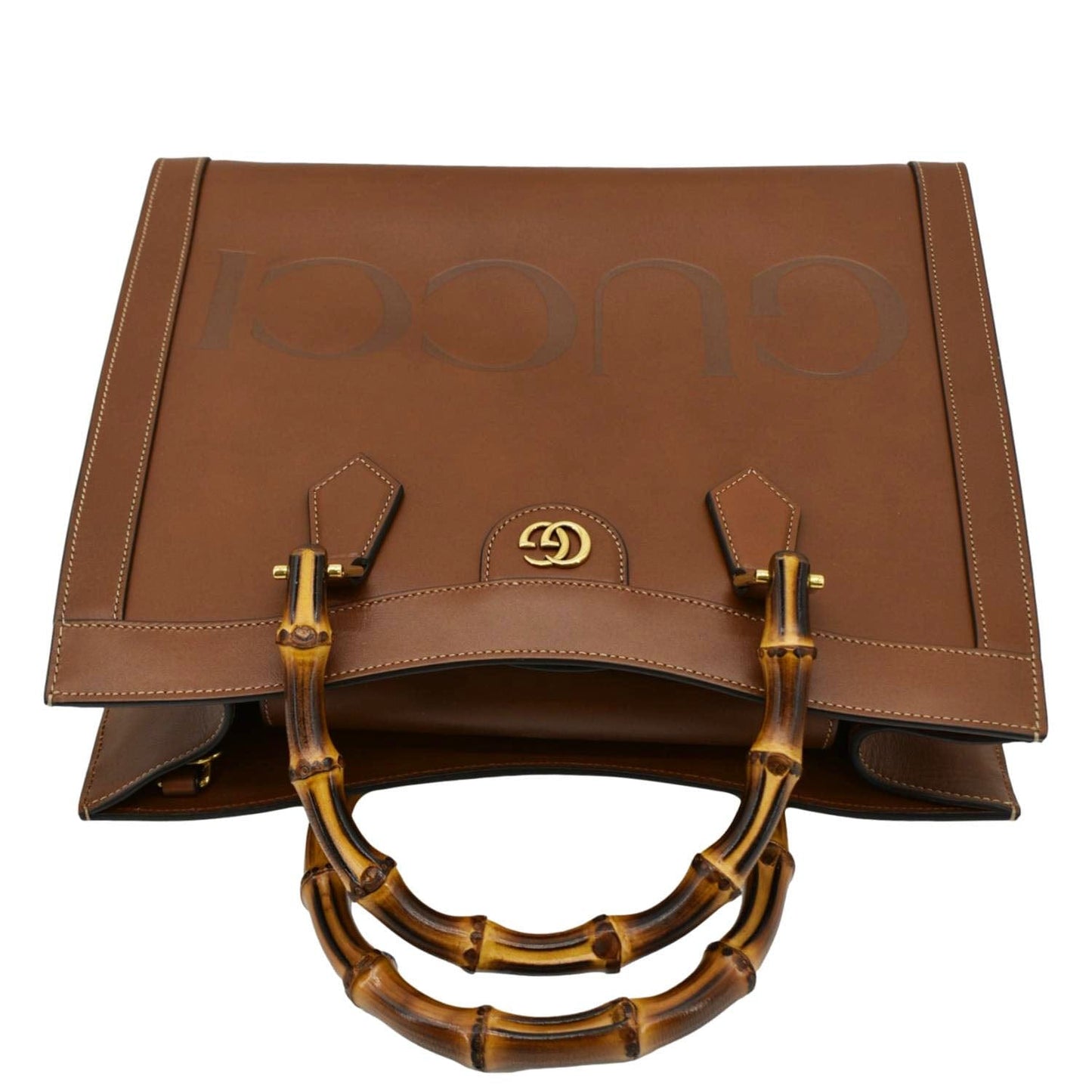 GUCCI Diana Medium Leather Top Handle Shoulder Bag Brown 655658