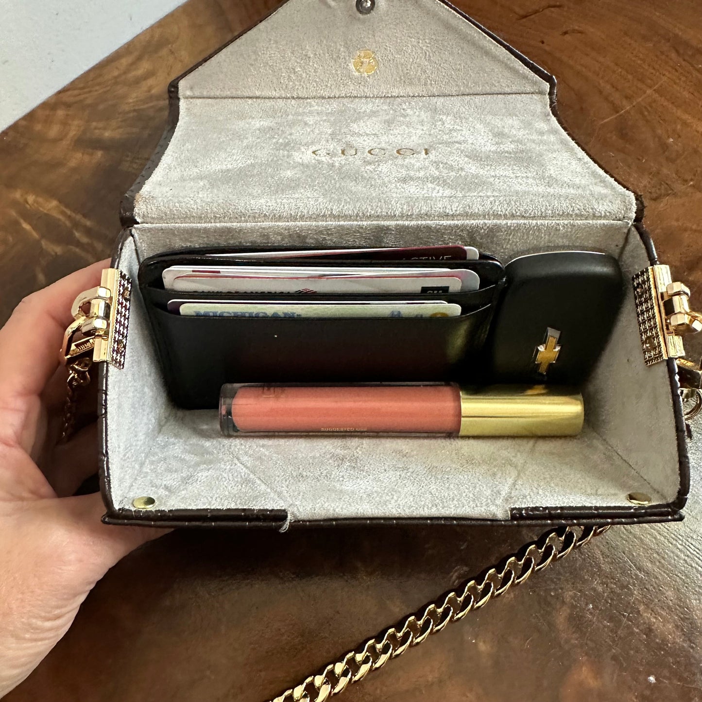 The Weebill Crossbody -Orvis bags Gucci in Brown (Larger Version) w/Magnetic Snap