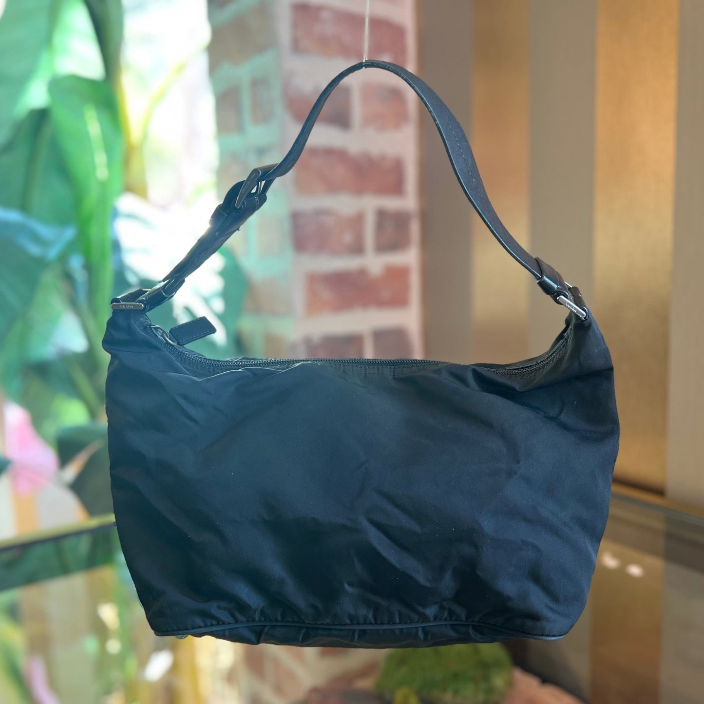 PRADA Black Nylon Shoulder Bag