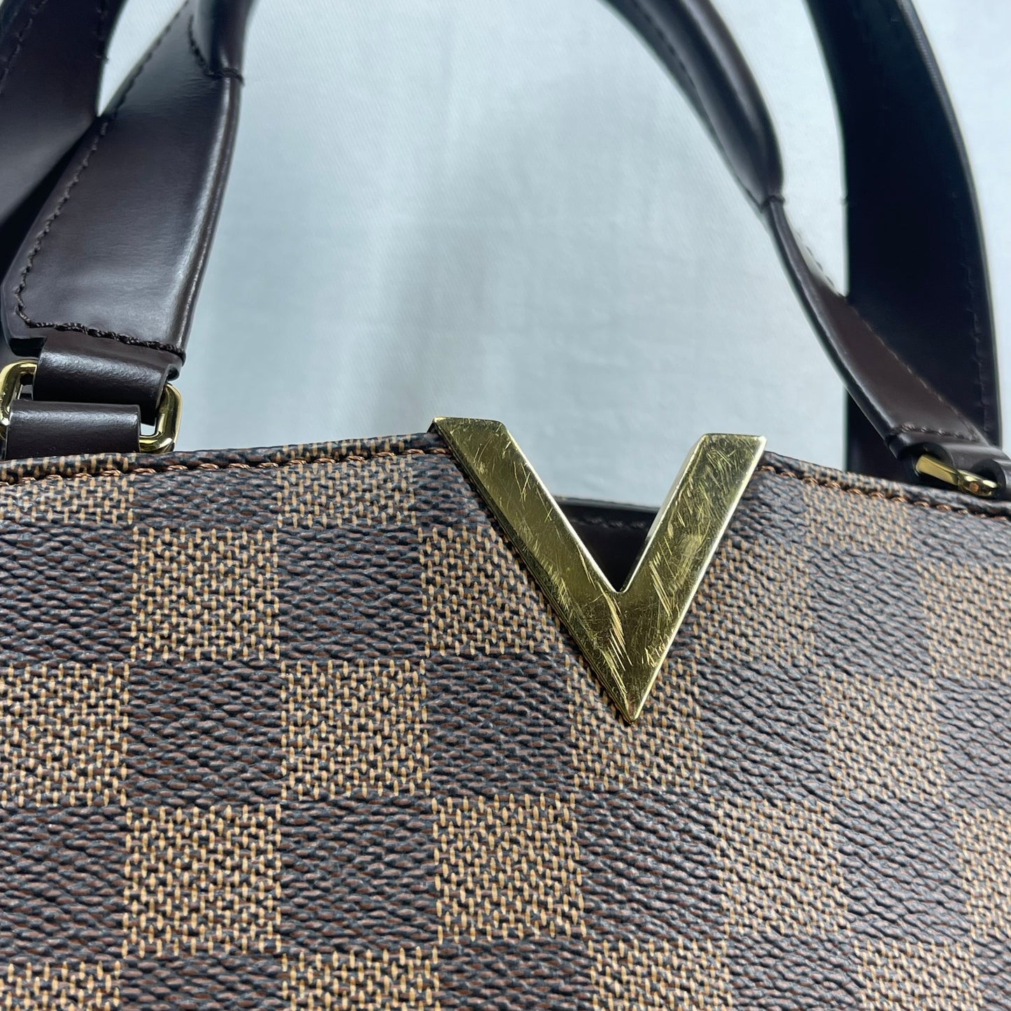 LOUIS VUITTON Damier Ebene Canvas Kensington Bowling Bag