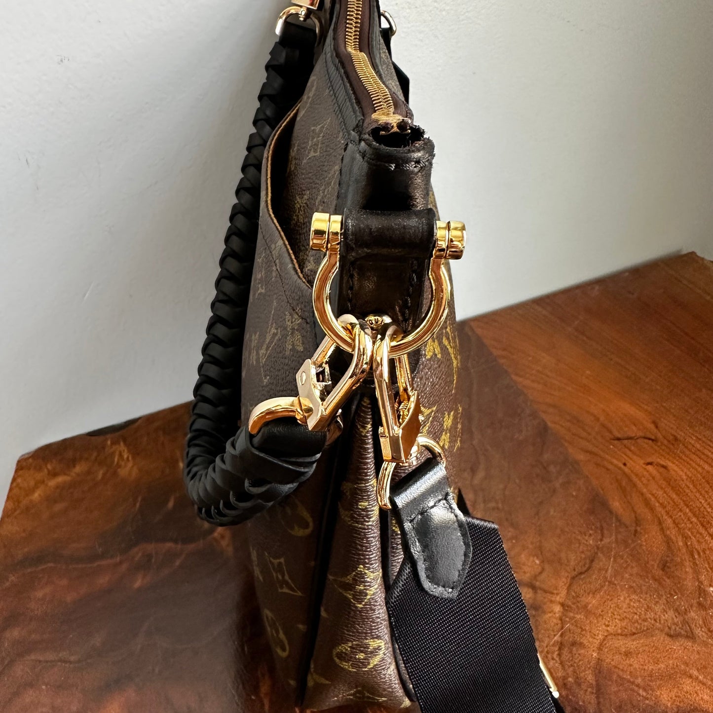 The Peacock Crossbody Handbag -Orvis bags LV in Black Monogram