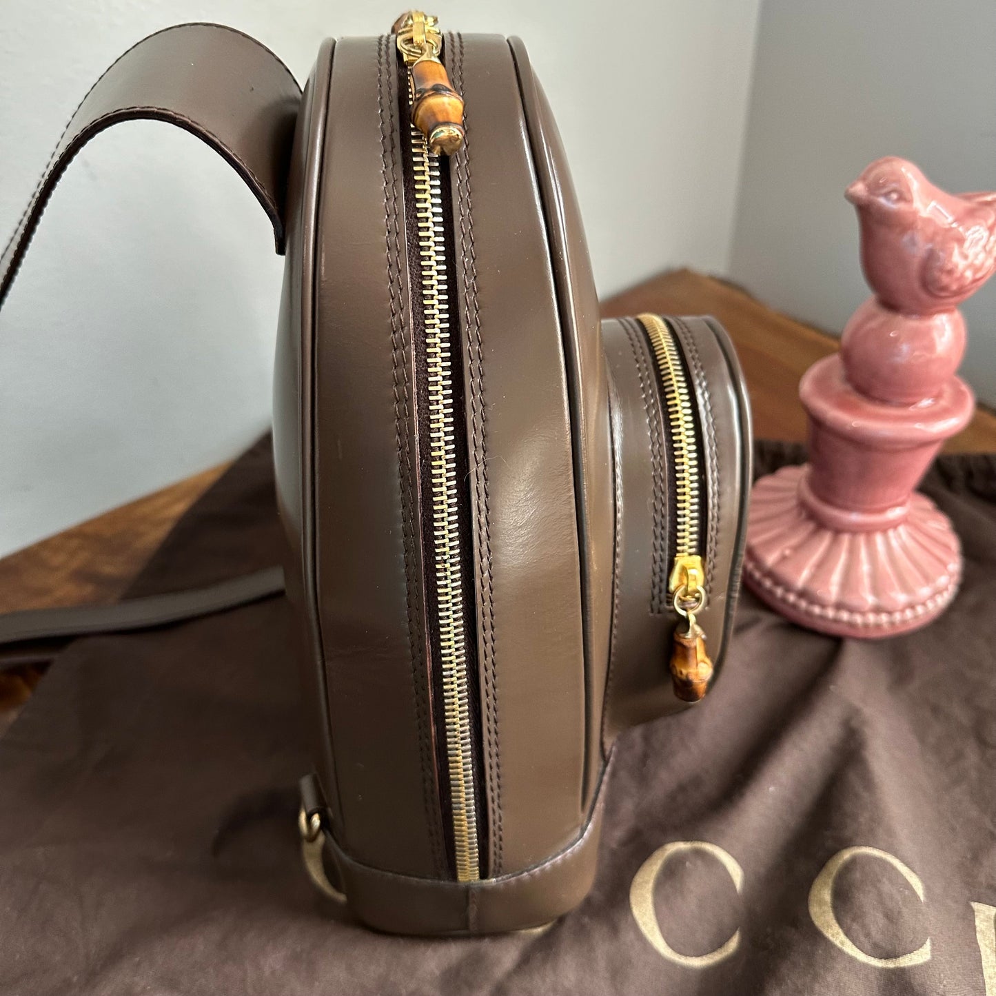 The Loon -Orvis bags Gucci Sling/Backpack in Brown Patent Leather