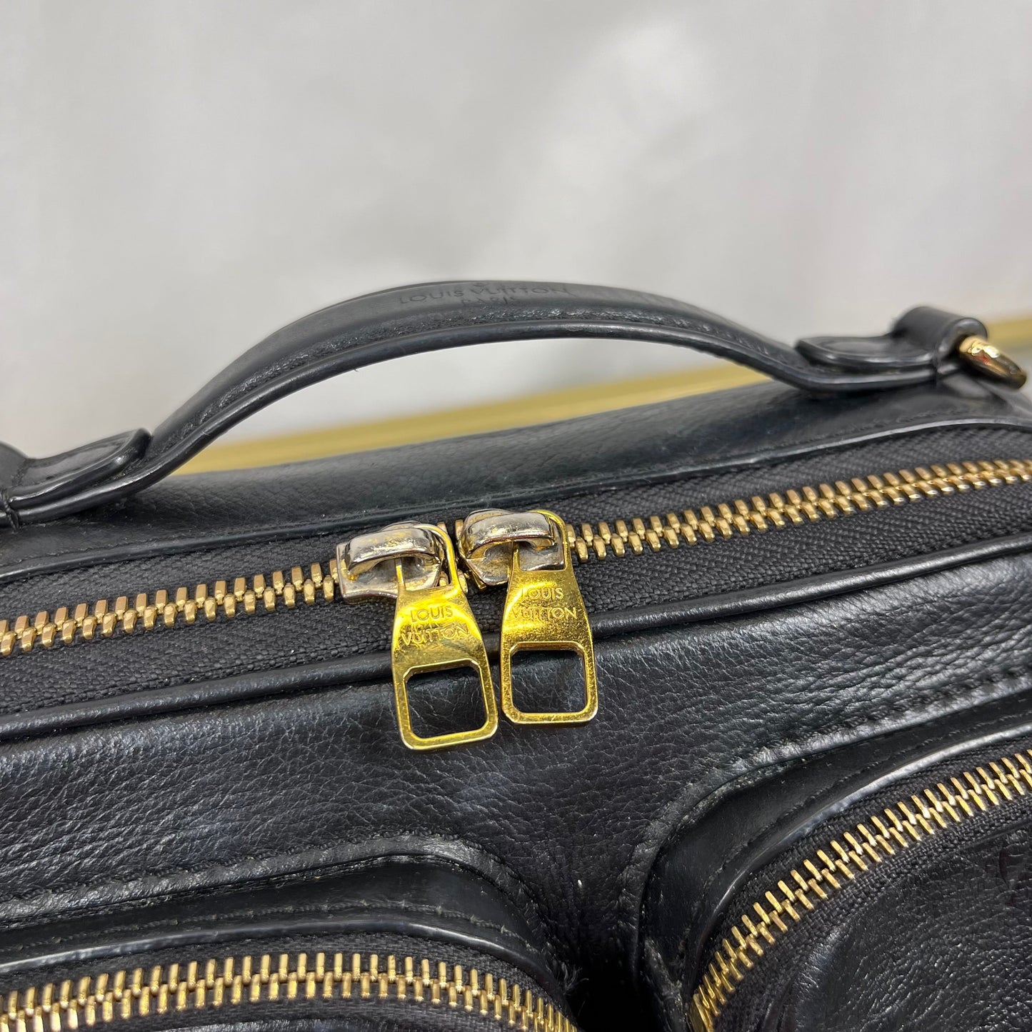 LOUIS VUITTON Monogram Embossed Utility Black Crossbody
