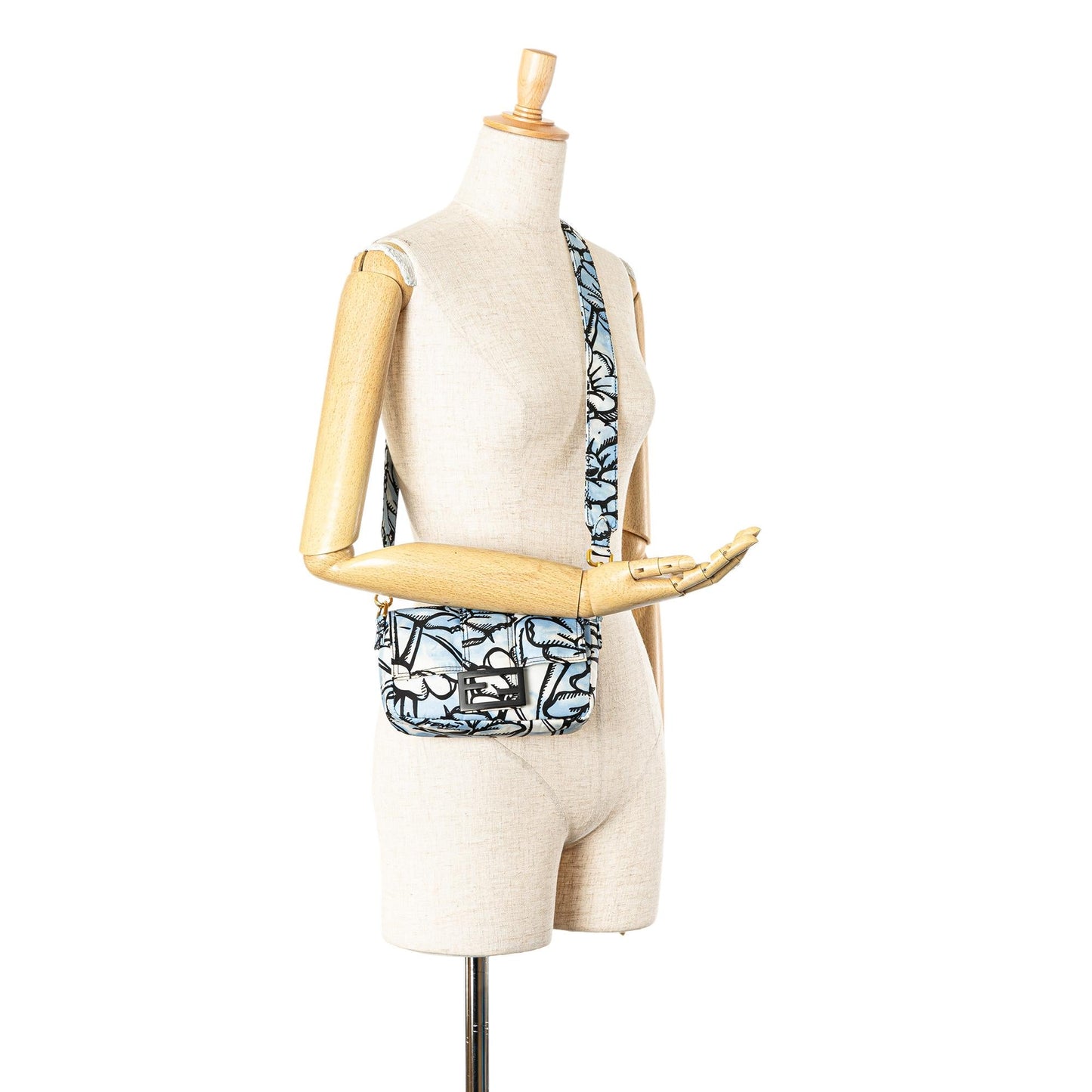 Fendi Joshua Vides Mini Nylon Convertible Baguette Crossbody
