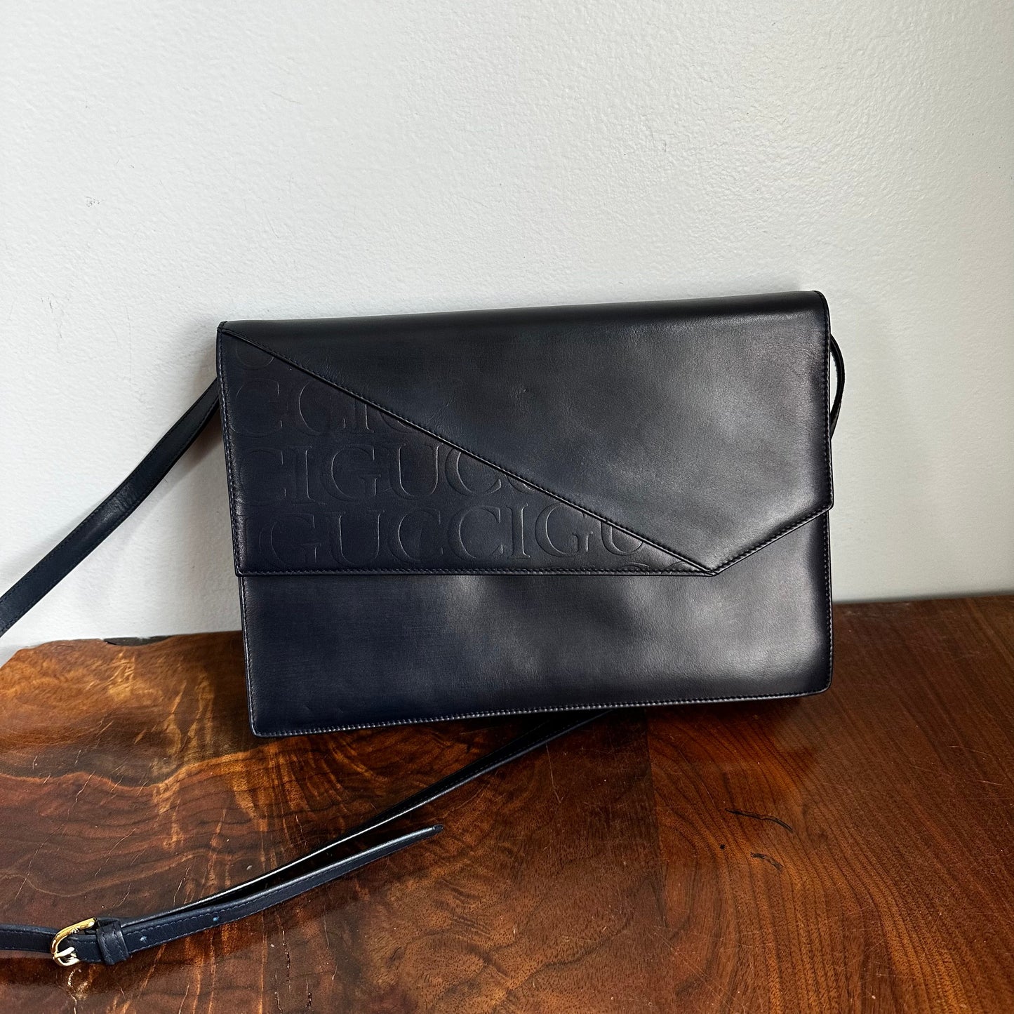 The Swan -Orvis bags Gucci GG Crossbody/Shoulder/Clutch Bag in Navy Leather