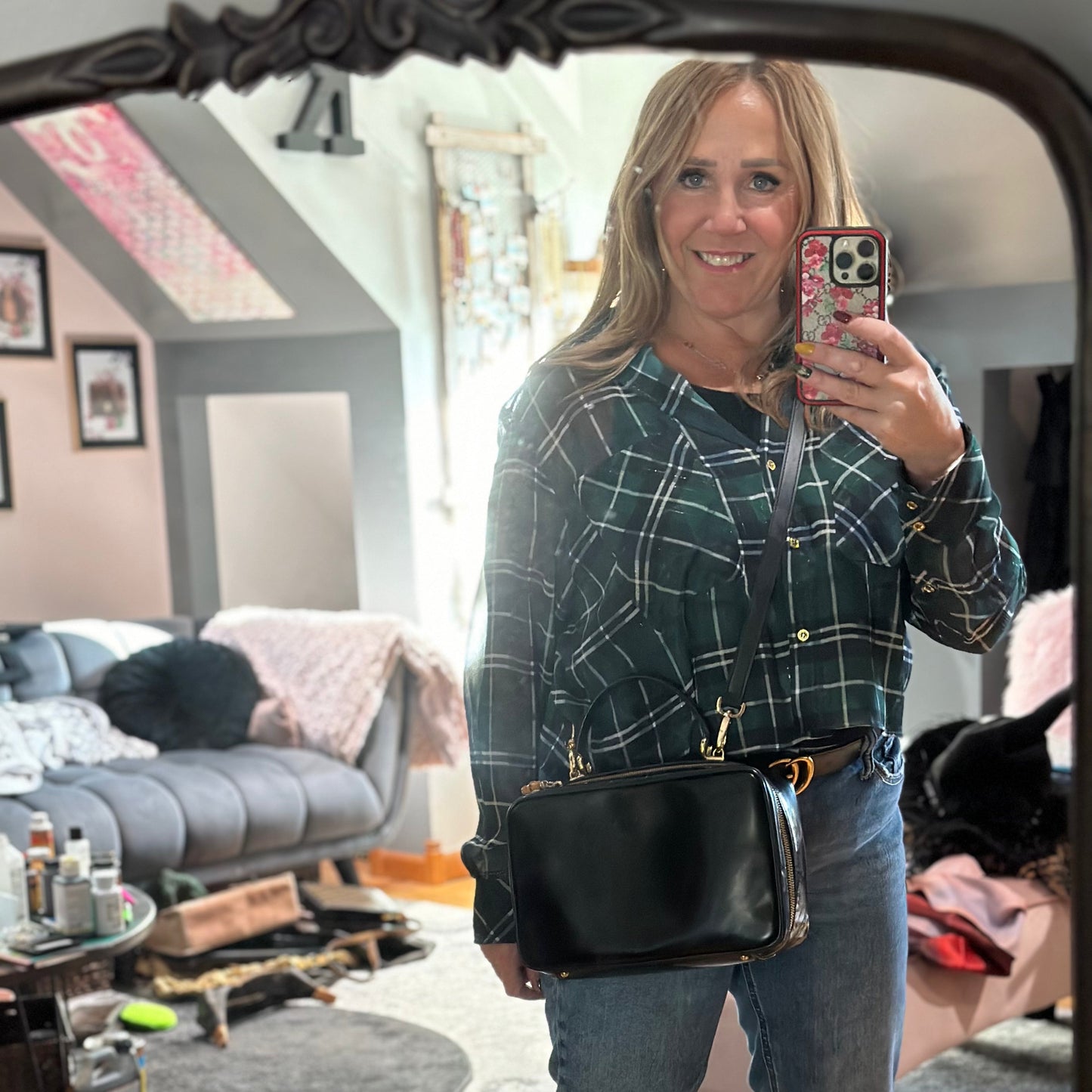 The Junco Crossbody/Clutch - Larger Orvis bags Gucci Bamboo Cosmetic Bag in Black Leather (Vertical)