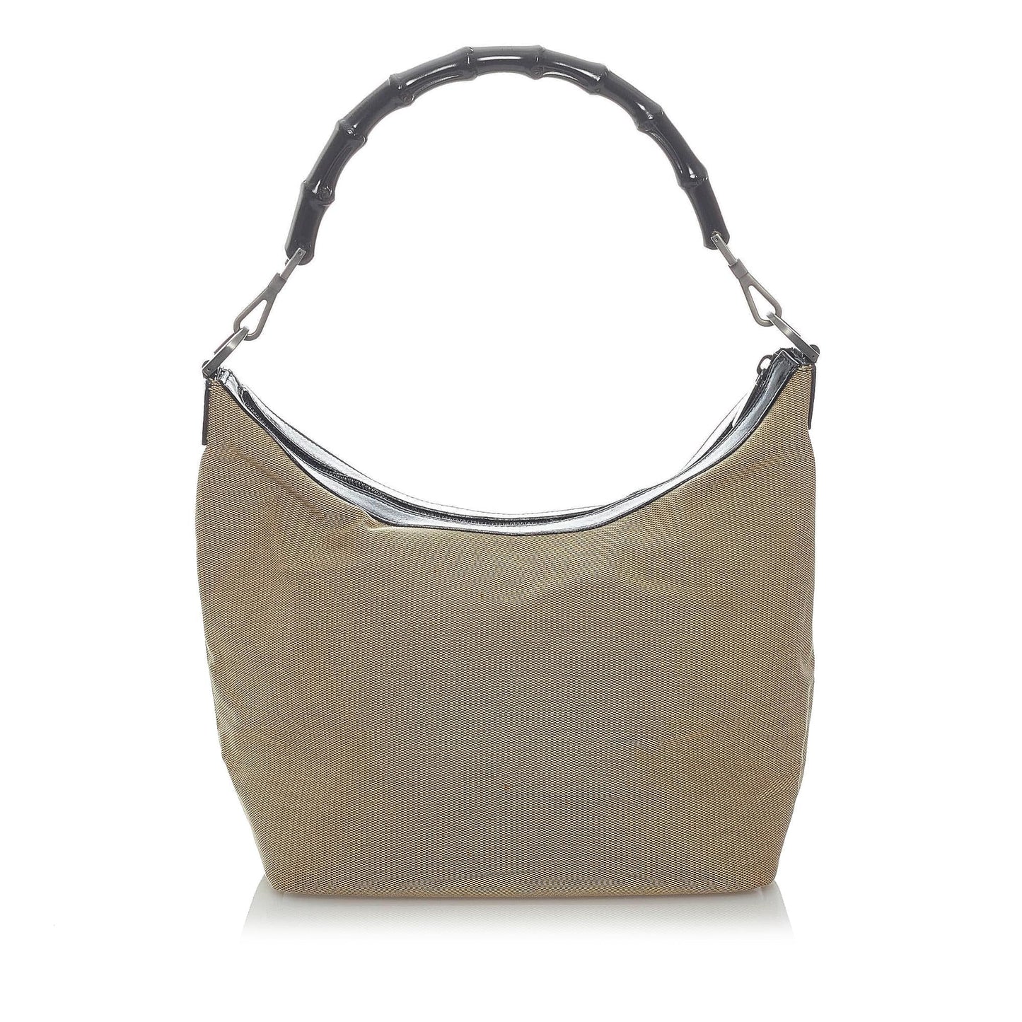 Gucci Bamboo Canvas Shoulder Bag (SHG-UFHCRv)