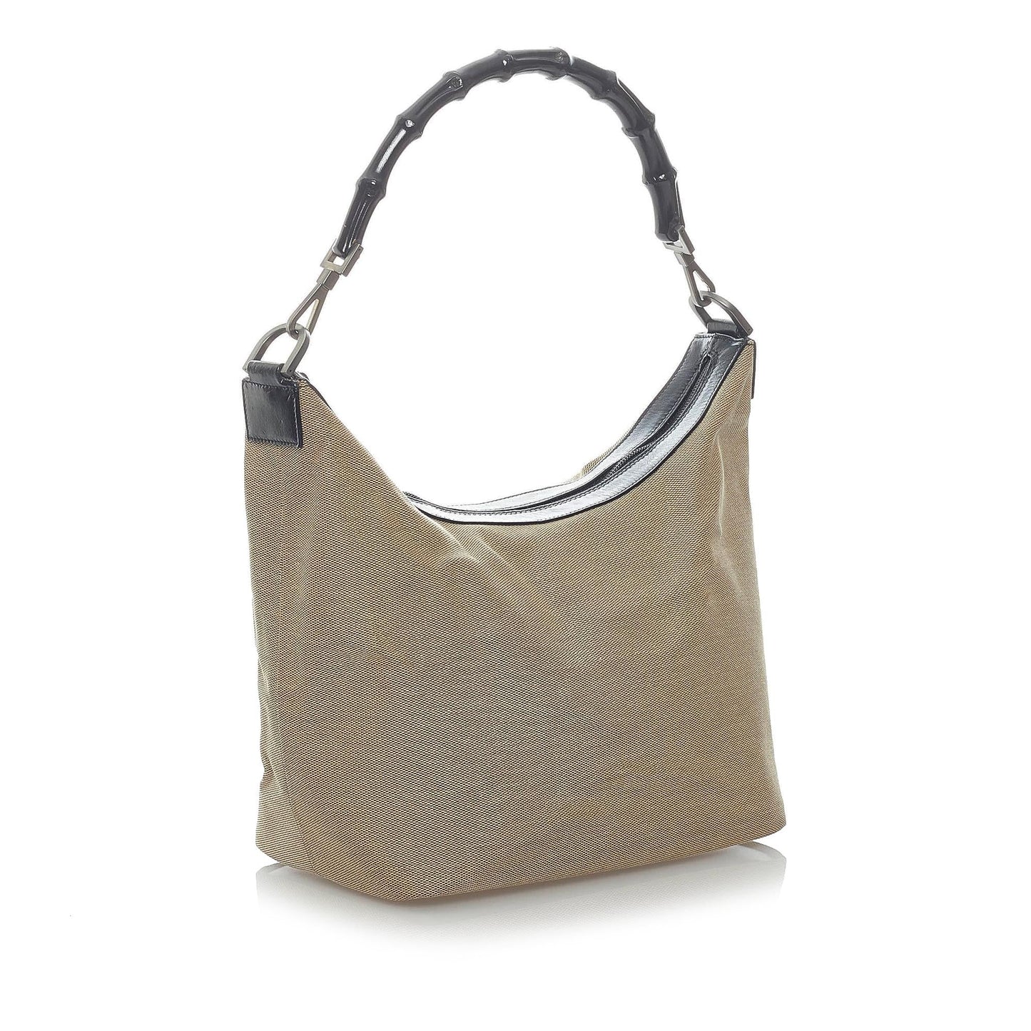 Gucci Bamboo Canvas Shoulder Bag (SHG-UFHCRv)