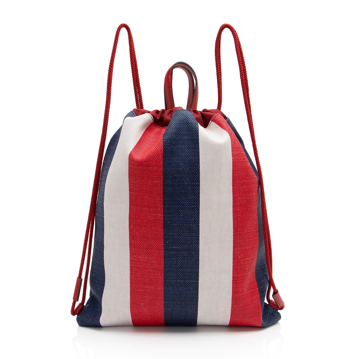 Gucci Canvas Sylvie Stripe Logo Drawstring Backpack