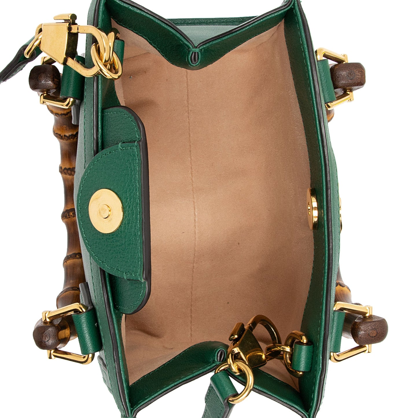 Gucci Cuir Leather Bamboo Diana Mini Tote