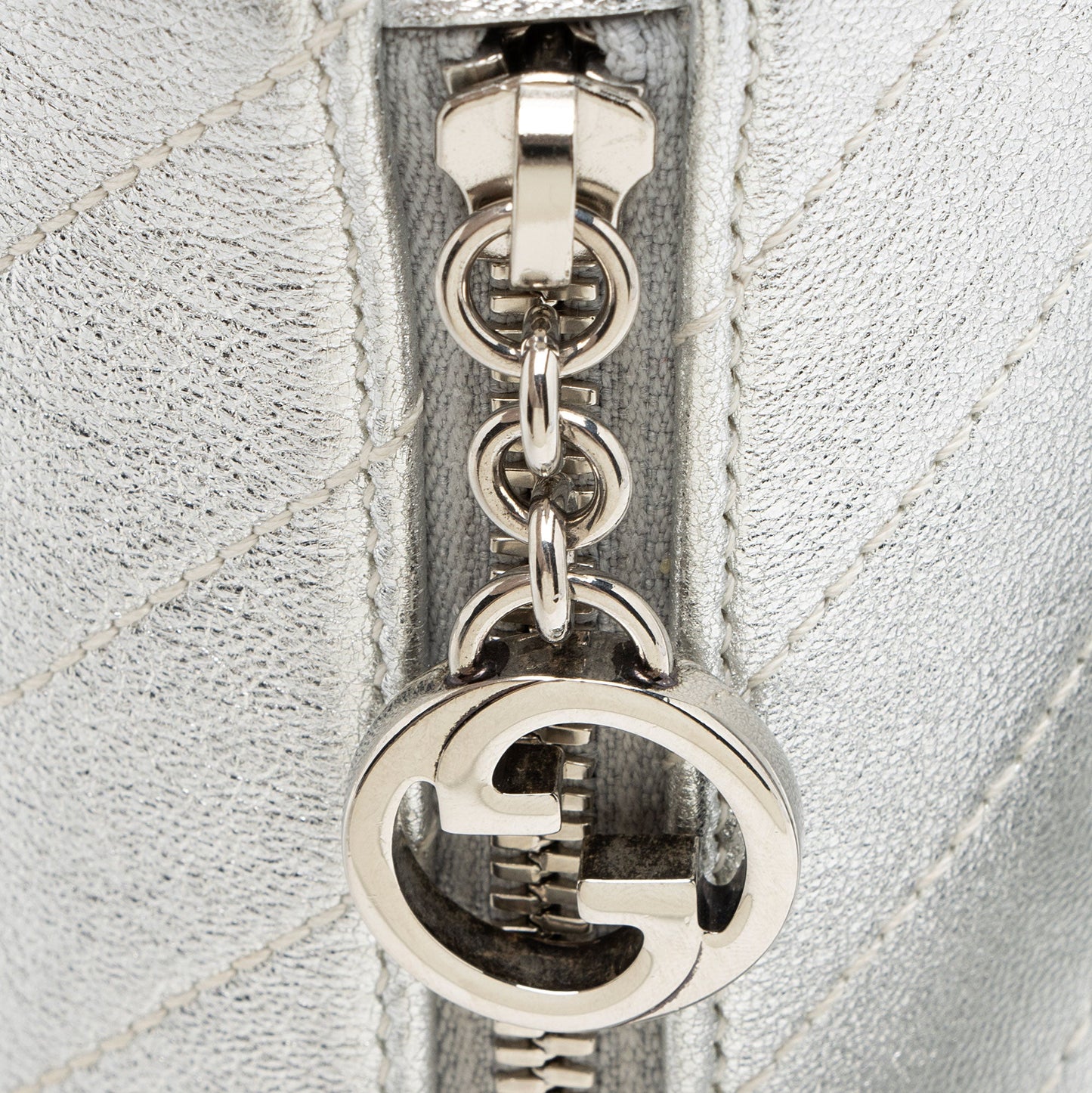 Gucci Metallic Calfskin Blondie Mini Barrel Bag
