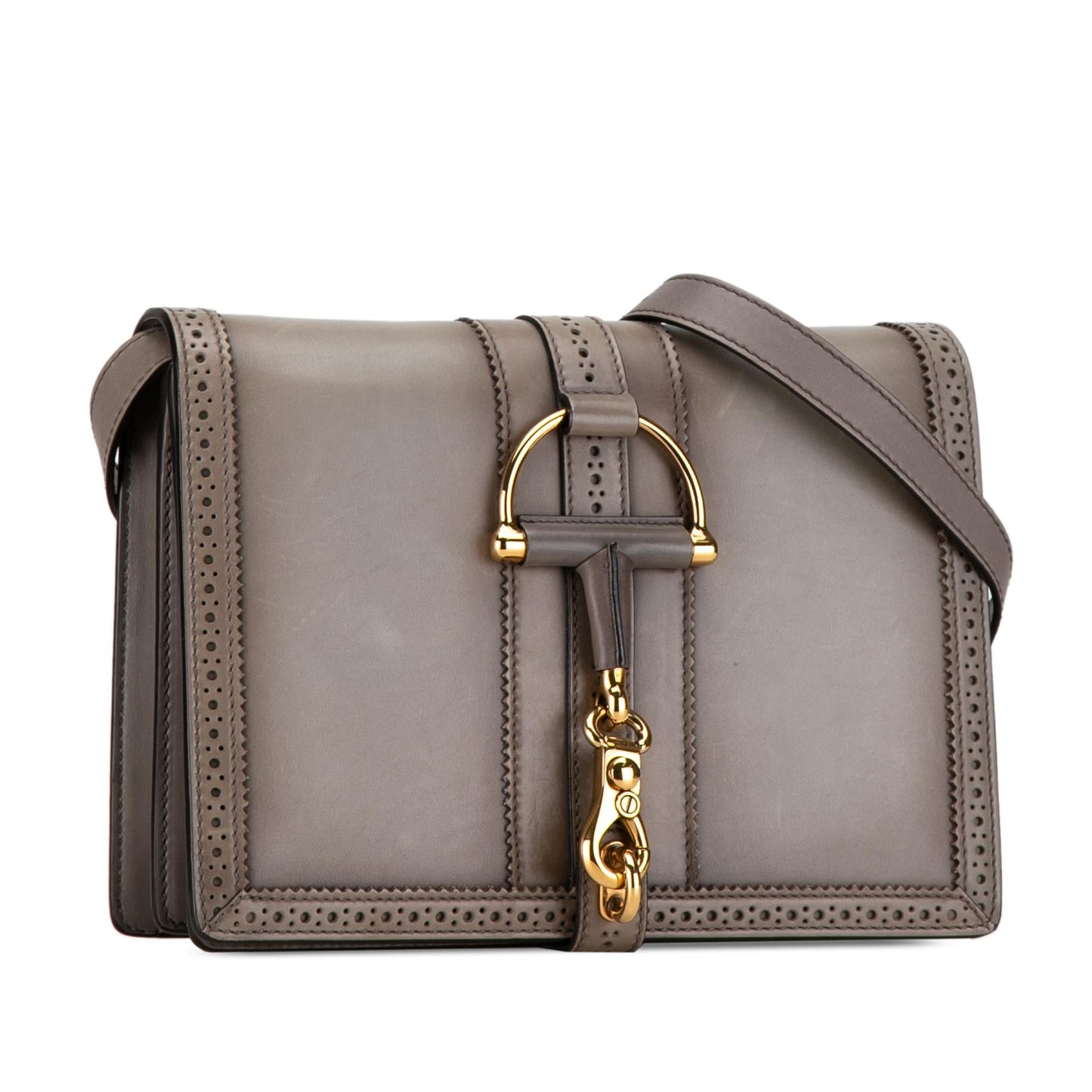 Gucci Duilio Brogue Leather Crossbody (SHG-Cn1jv6)