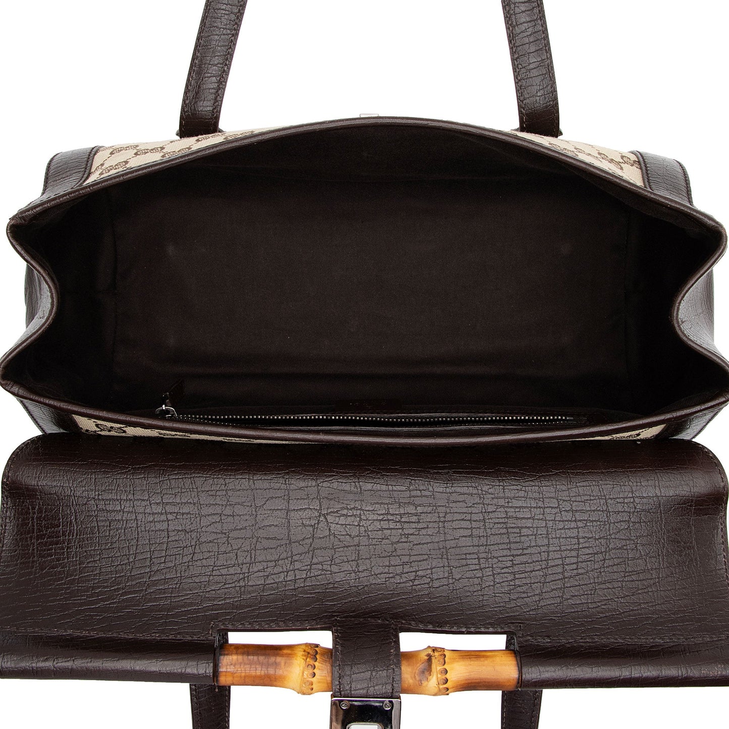 Gucci GG Canvas Bamboo Bullet Medium Satchel (SHF-6OHkiG)