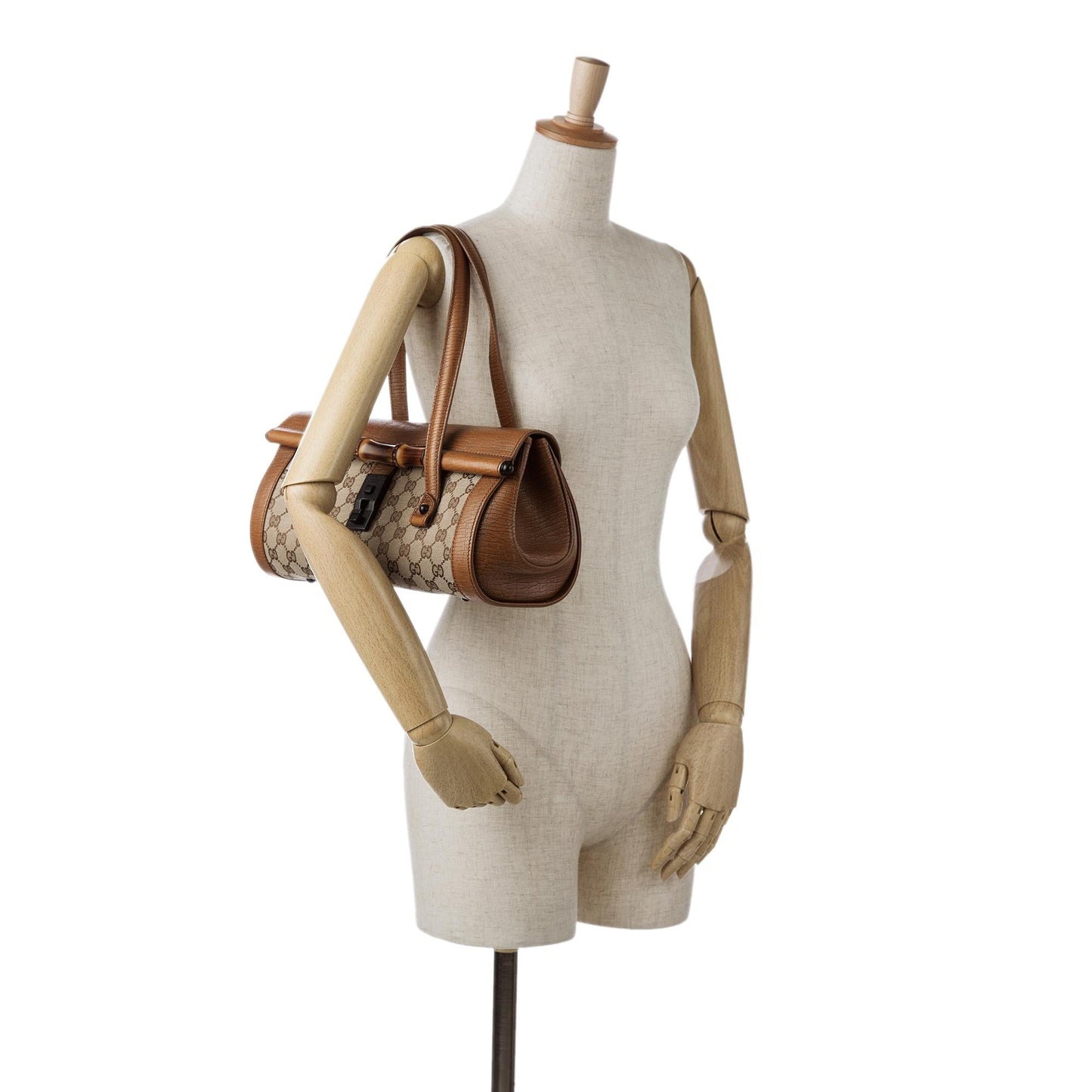 Gucci GG Canvas Bamboo Bullet Shoulder Bag (SHG-aCTqSs)