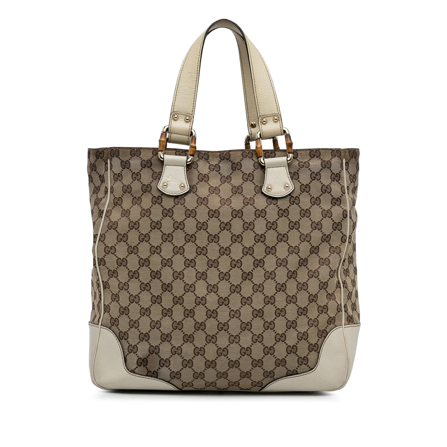 Gucci GG Canvas Bamboo Tote Bag (SHG-J7IVAF)