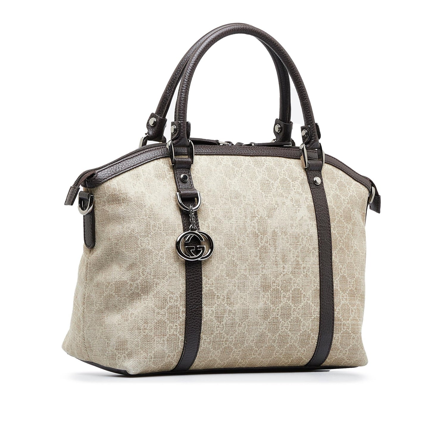 Gucci GG Canvas Charm Dome Satchel (SHG-MOjlZ6)