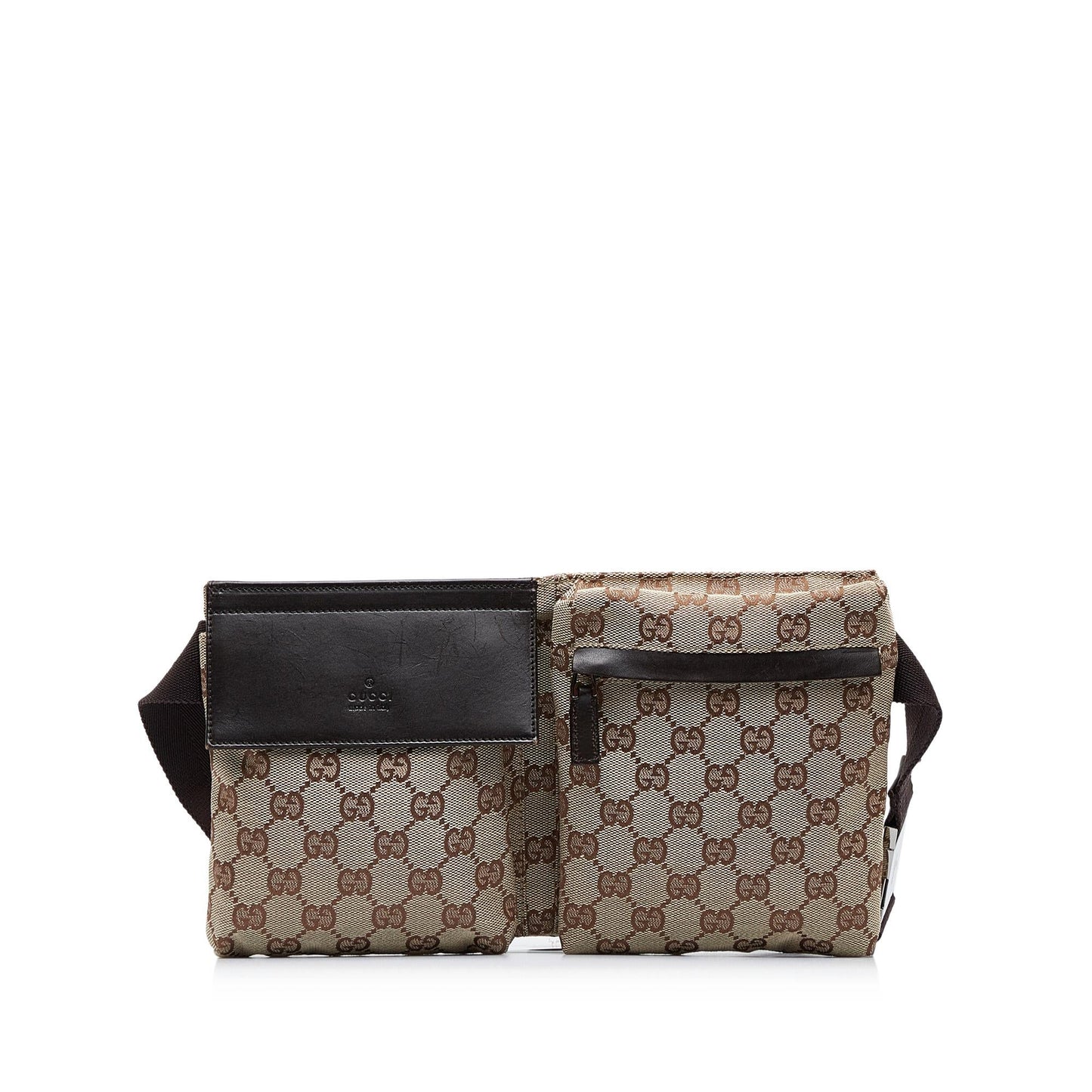 Gucci GG Canvas Double Pocket Belt Bag (SHG-BZKMqY)