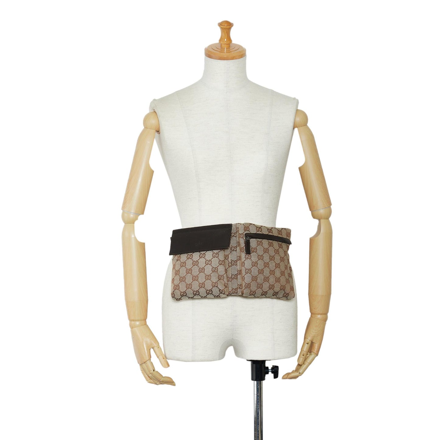 Gucci GG Canvas Double Pocket Belt Bag (SHG-BZKMqY)